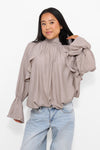 FLOWY RUFFLE BLOUSE