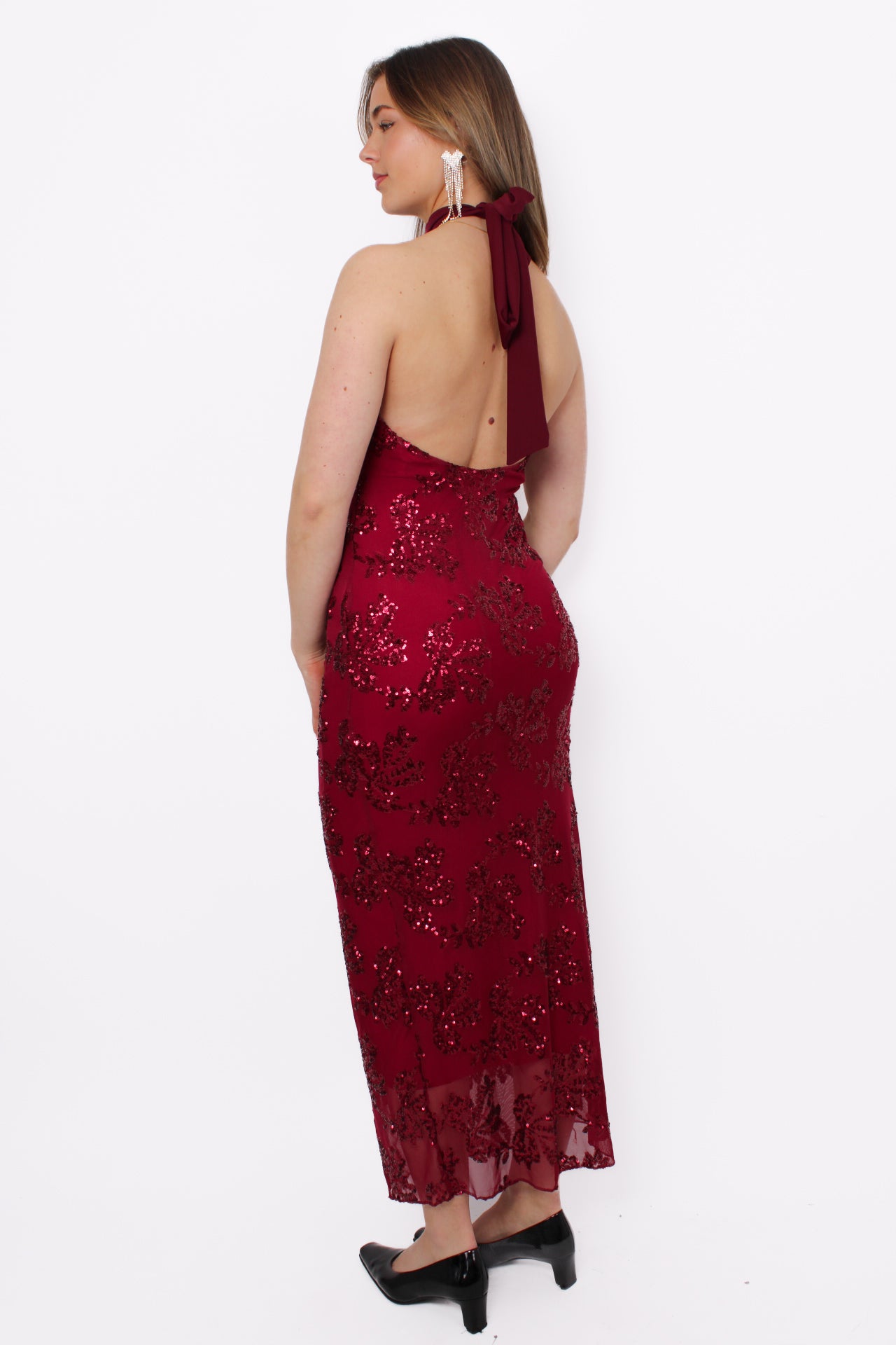 SPARKLE UP DRESS - BORDEAUX