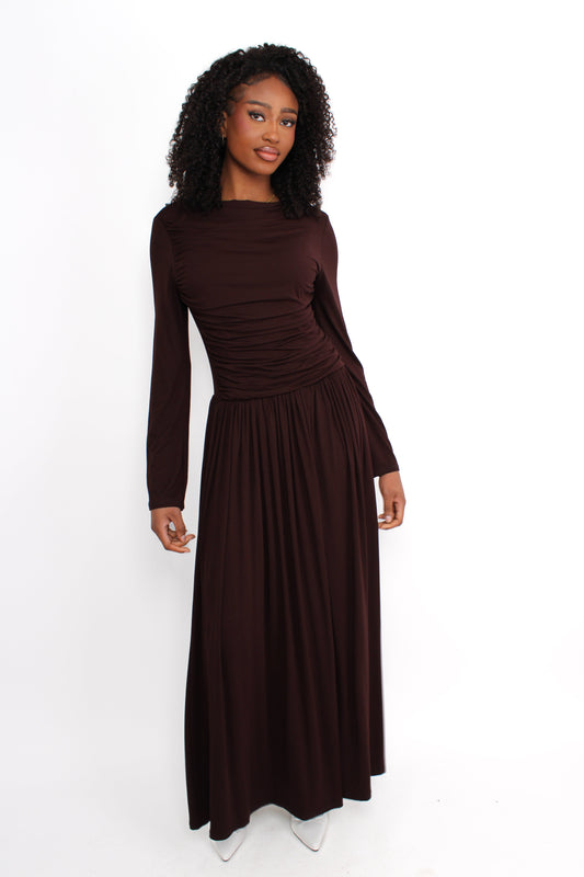 HARPER DRESS - BROWN