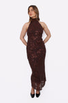 SPARKLE UP DRESS - BROWN