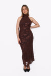 SPARKLE UP DRESS - BROWN