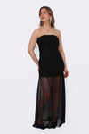GLITTER TUBE DRESS - BLACK