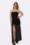 GLITTER TUBE DRESS - BLACK