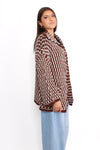 KNITTED CARDIGAN - BROWN