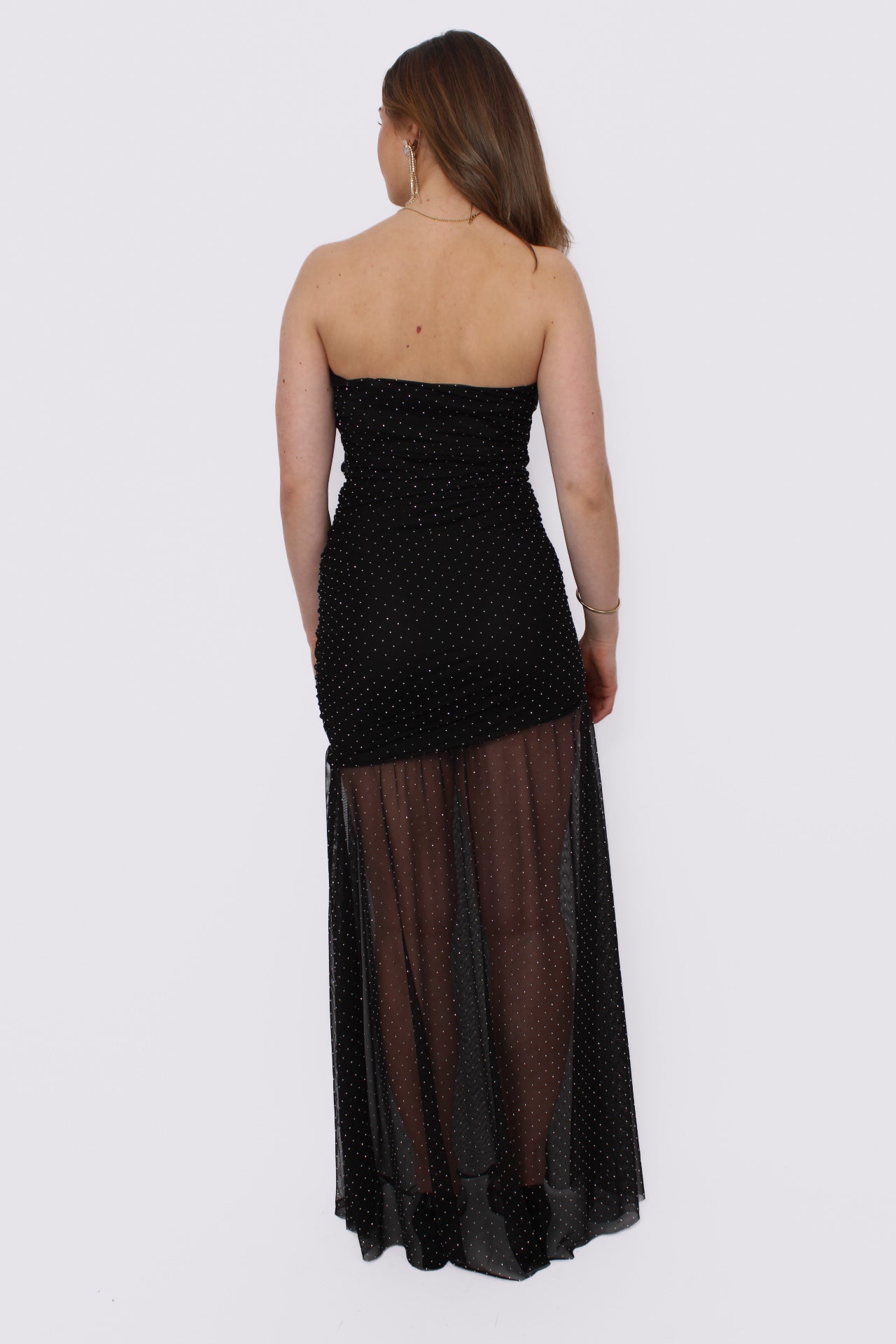 GLITTER TUBE DRESS - BLACK