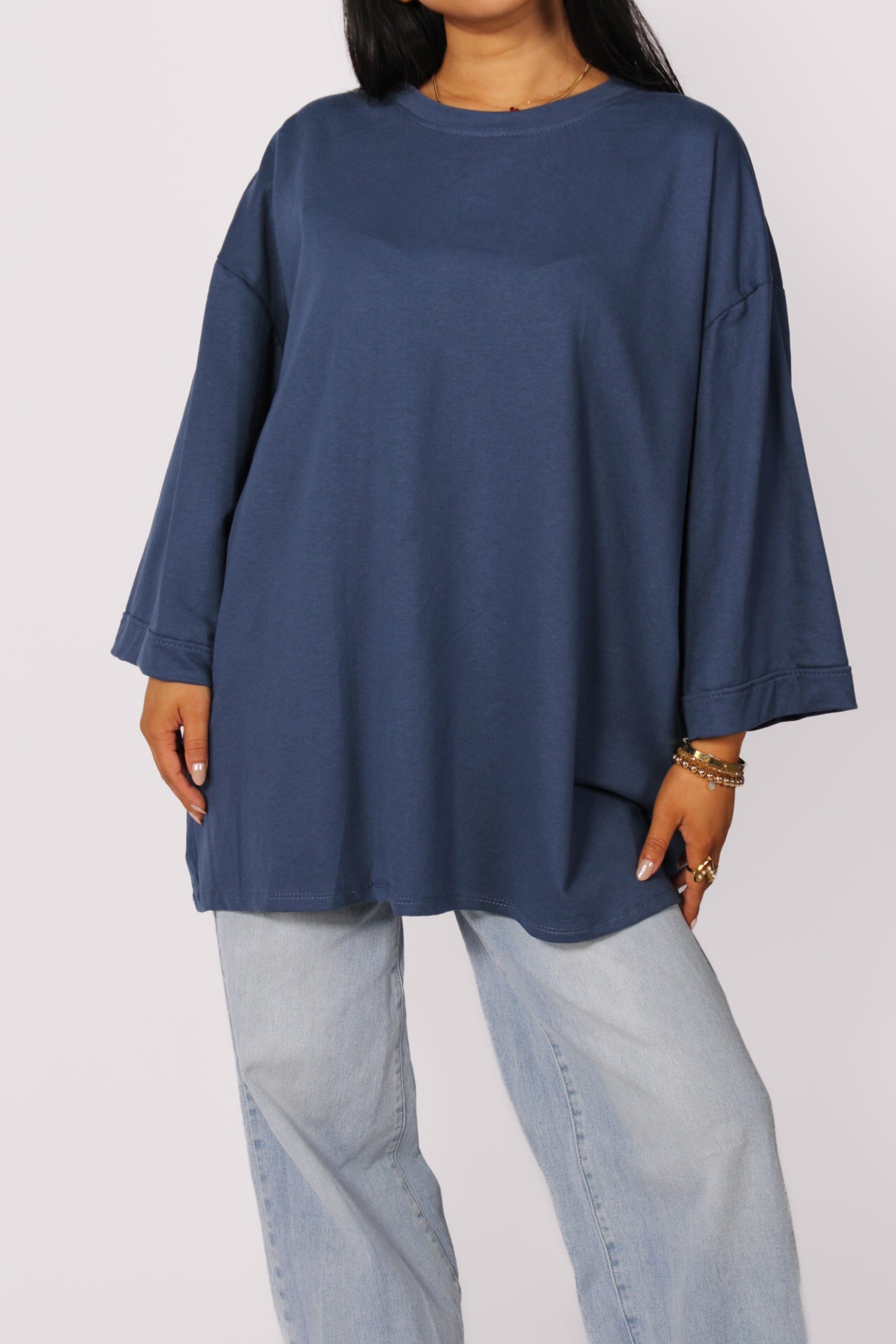 OVERSIZED BASIC T - DARK DENIM BLUE