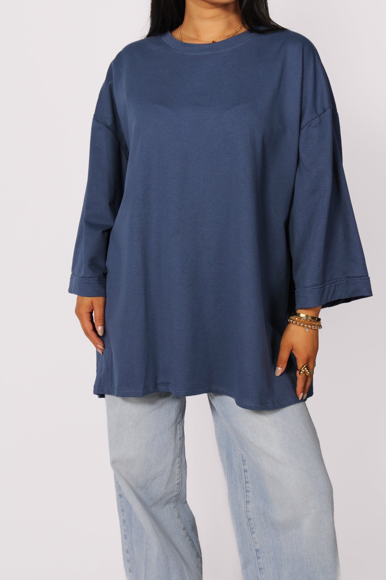 OVERSIZED BASIC T - DARK DENIM BLUE