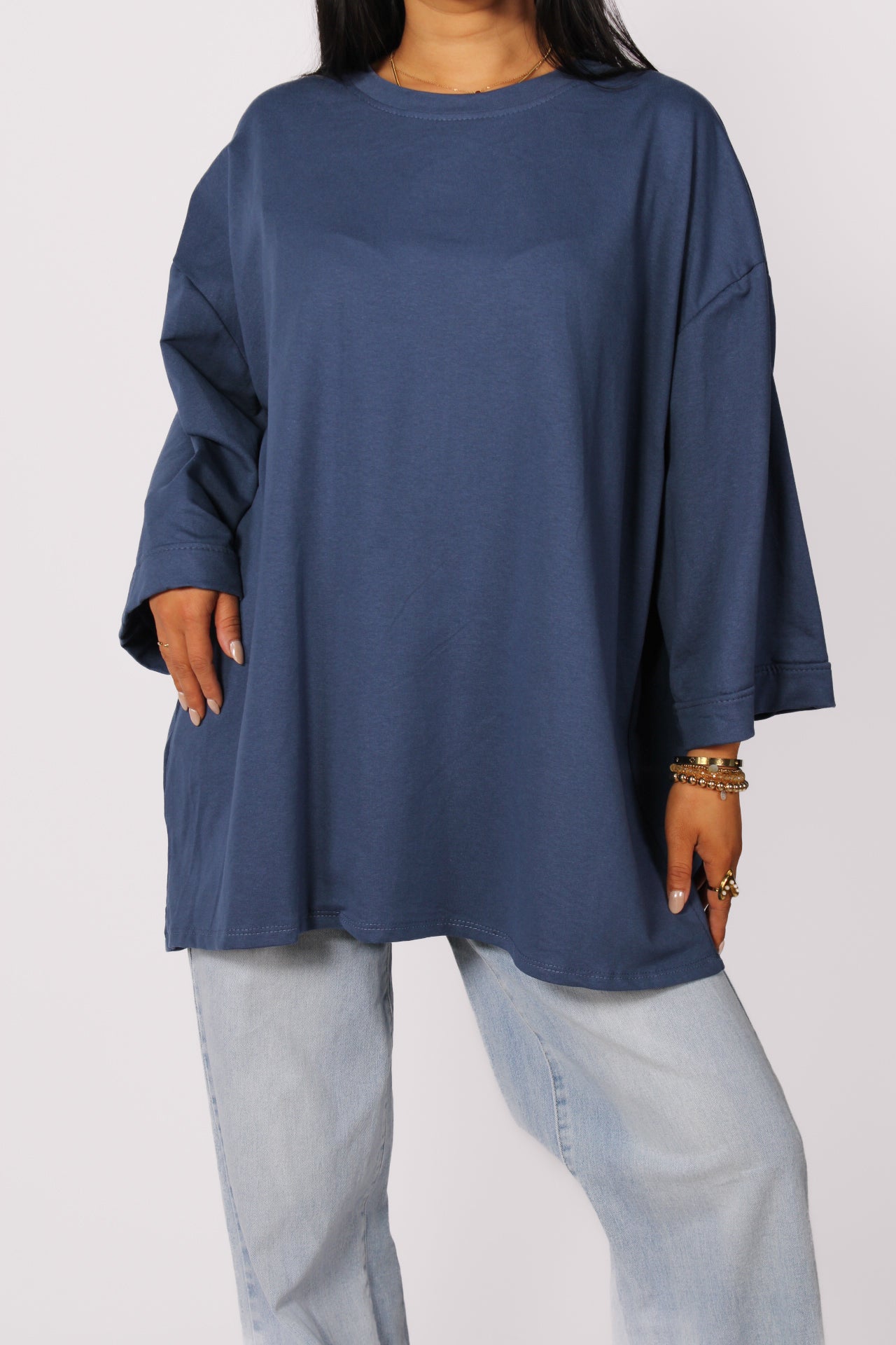 OVERSIZED BASIC T - DARK DENIM BLUE