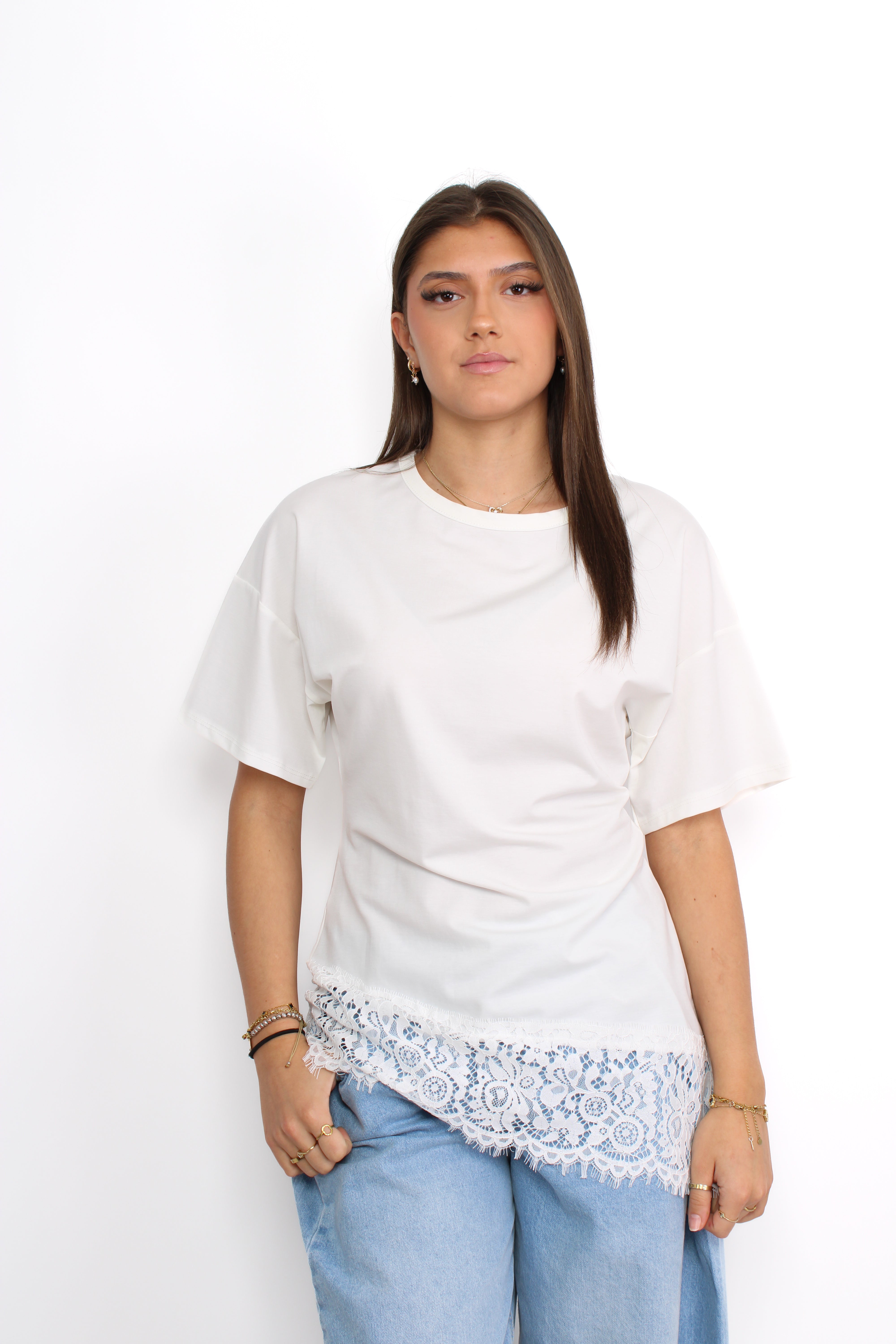 LACE TEE - WHITE