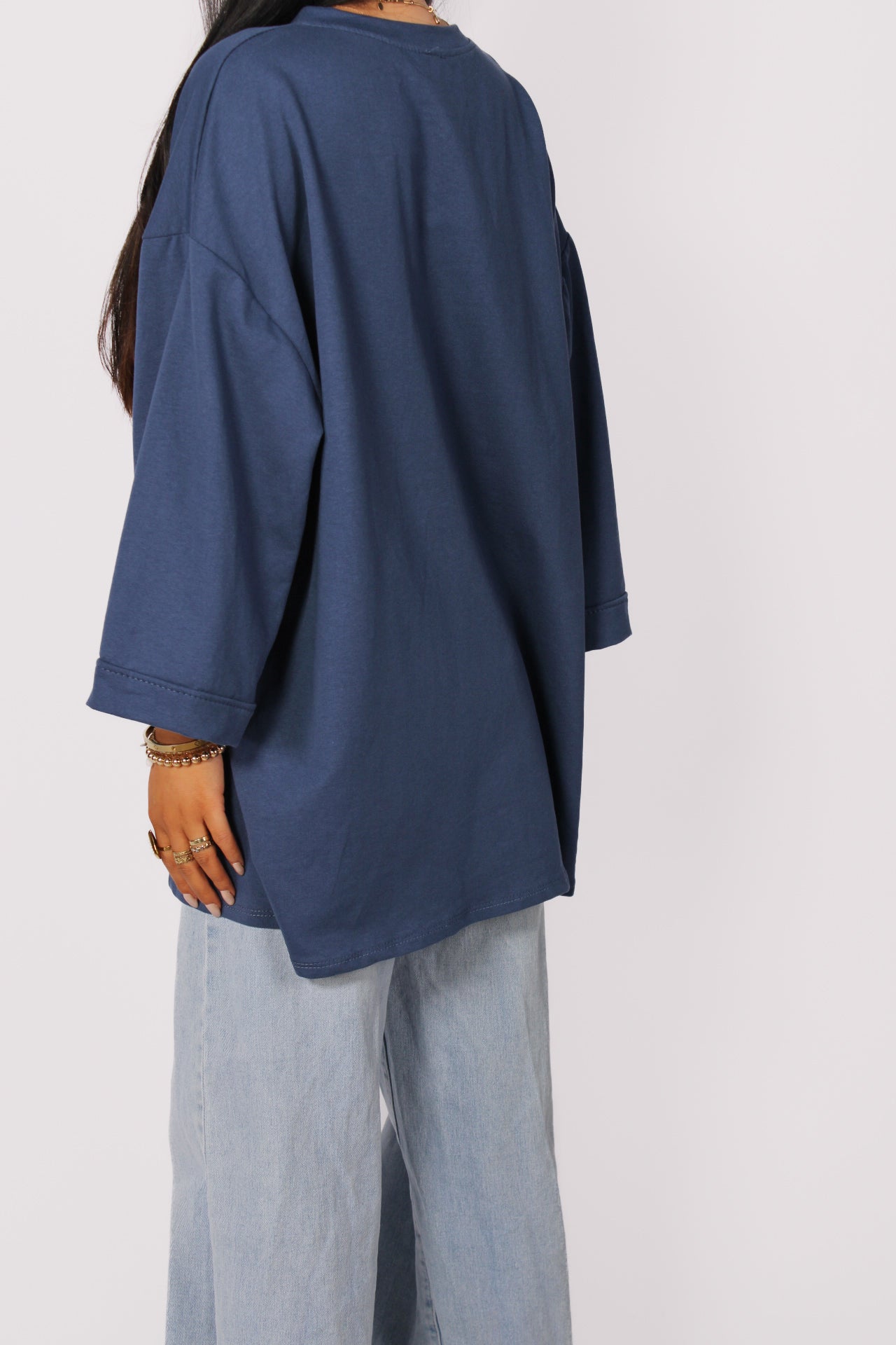 OVERSIZED BASIC T - DARK DENIM BLUE