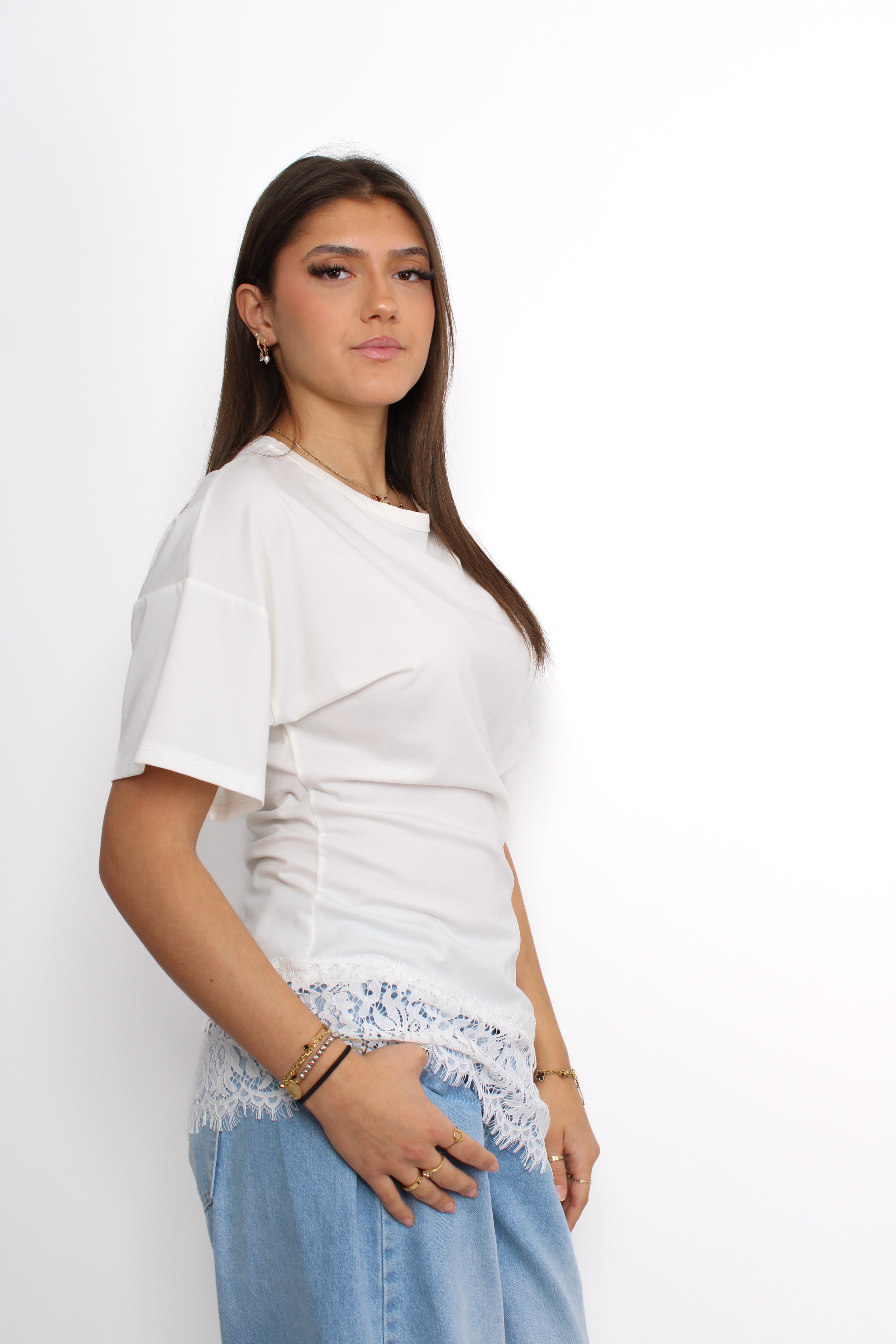 LACE TEE - WHITE