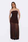GLITTER TUBE DRESS - BROWN