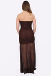 GLITTER TUBE DRESS - BROWN