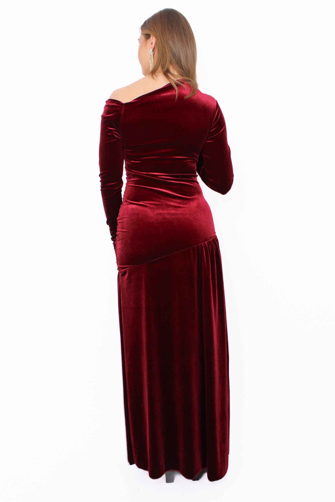 VELVET DREAM DRESS - BORDEAUX