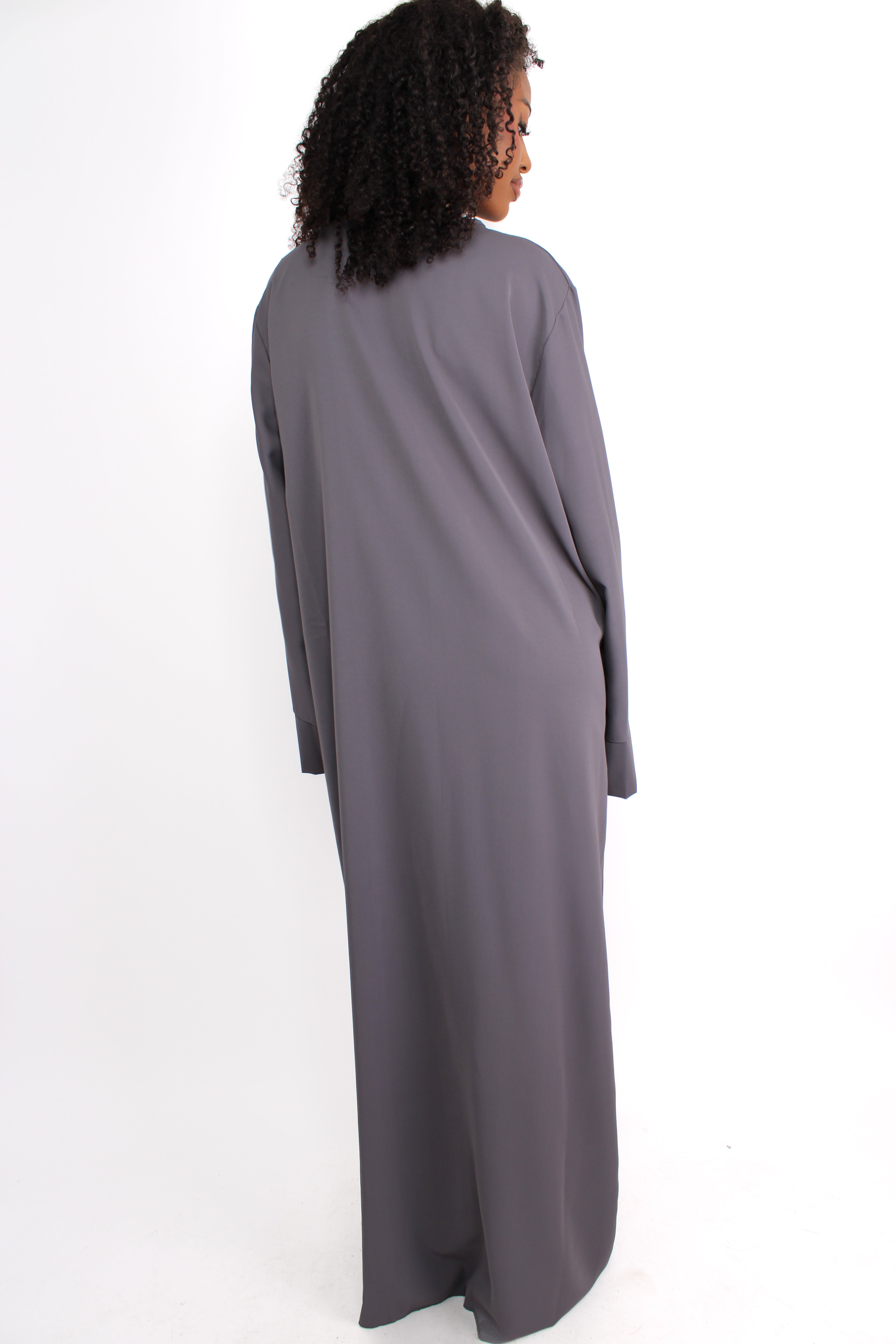 ''TALL'' MERVE SILKY DRESS - DARK GREY
