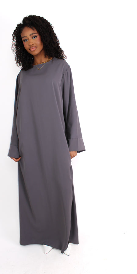 ''TALL'' MERVE SILKY DRESS - DARK GREY