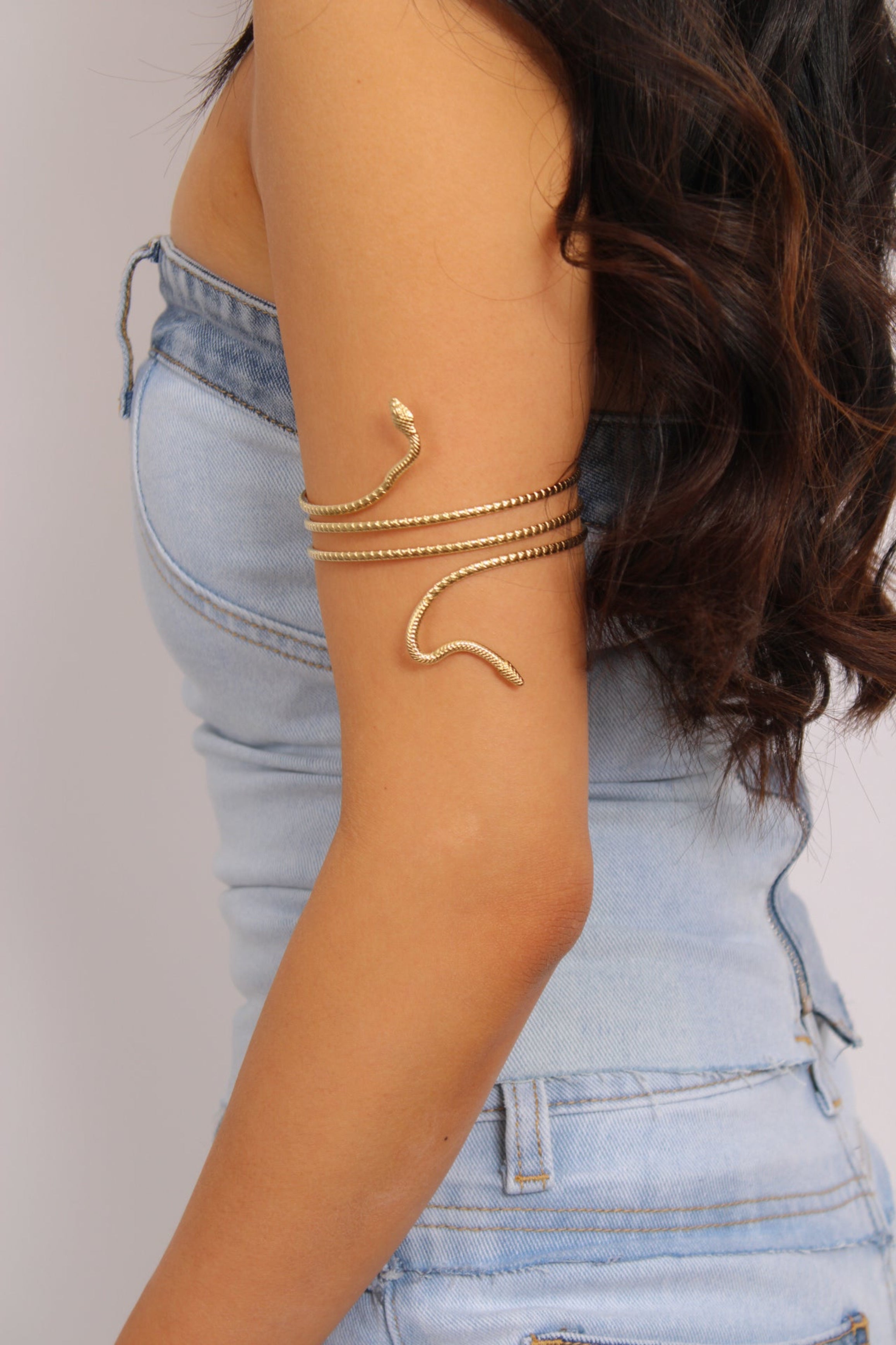 SNAKE ARM CUFF - GOLD
