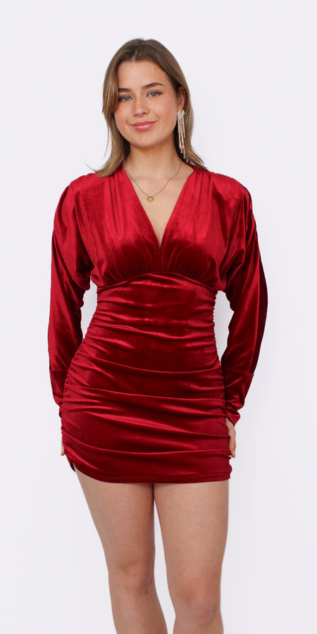 FROSTY DATE NIGHT DRESS - RED