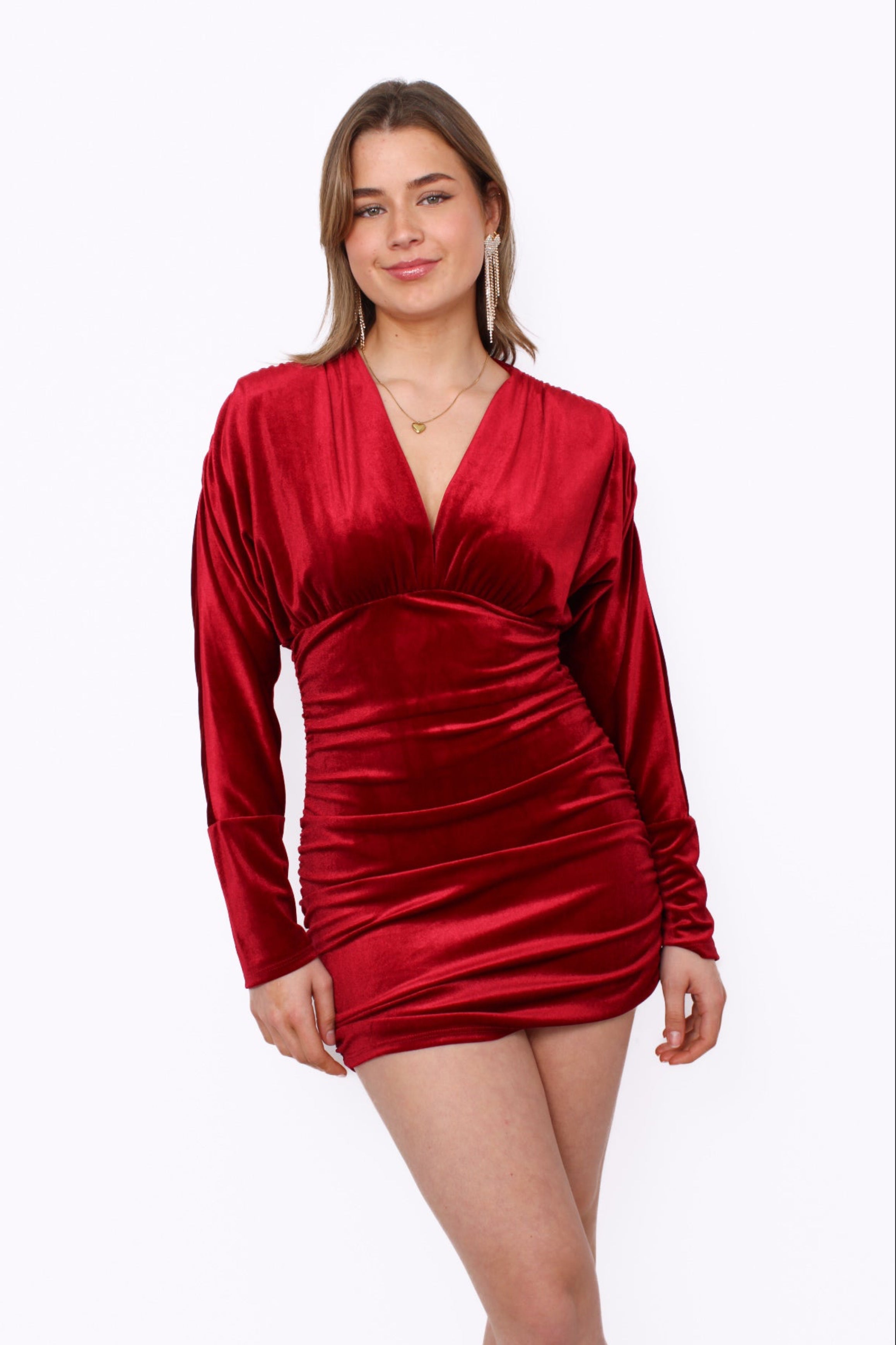 FROSTY DATE NIGHT DRESS - RED