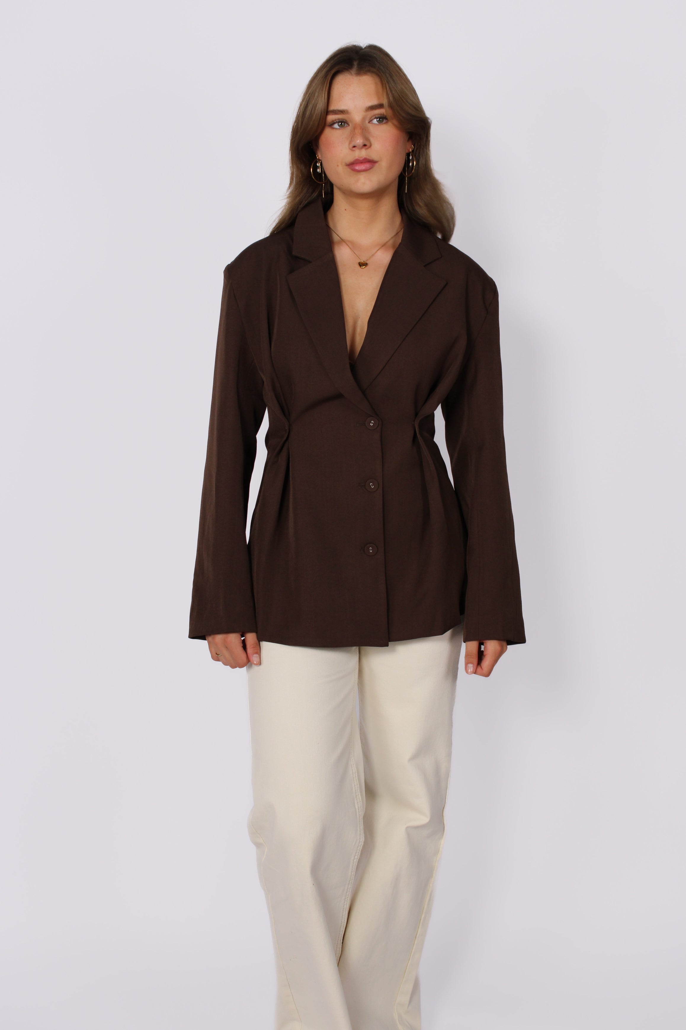 TAILORED BLAZER - BROWN