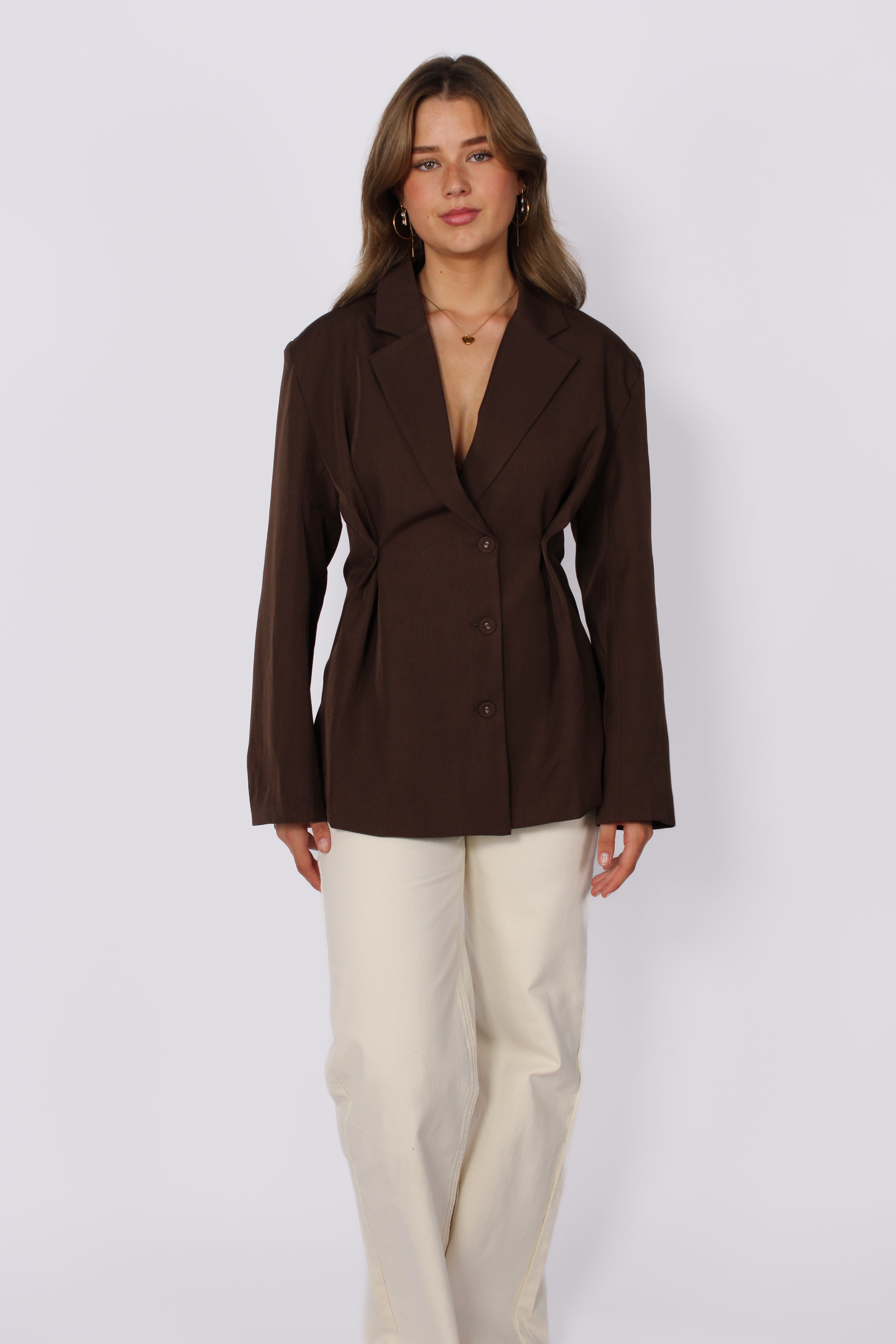 TAILORED BLAZER - BROWN