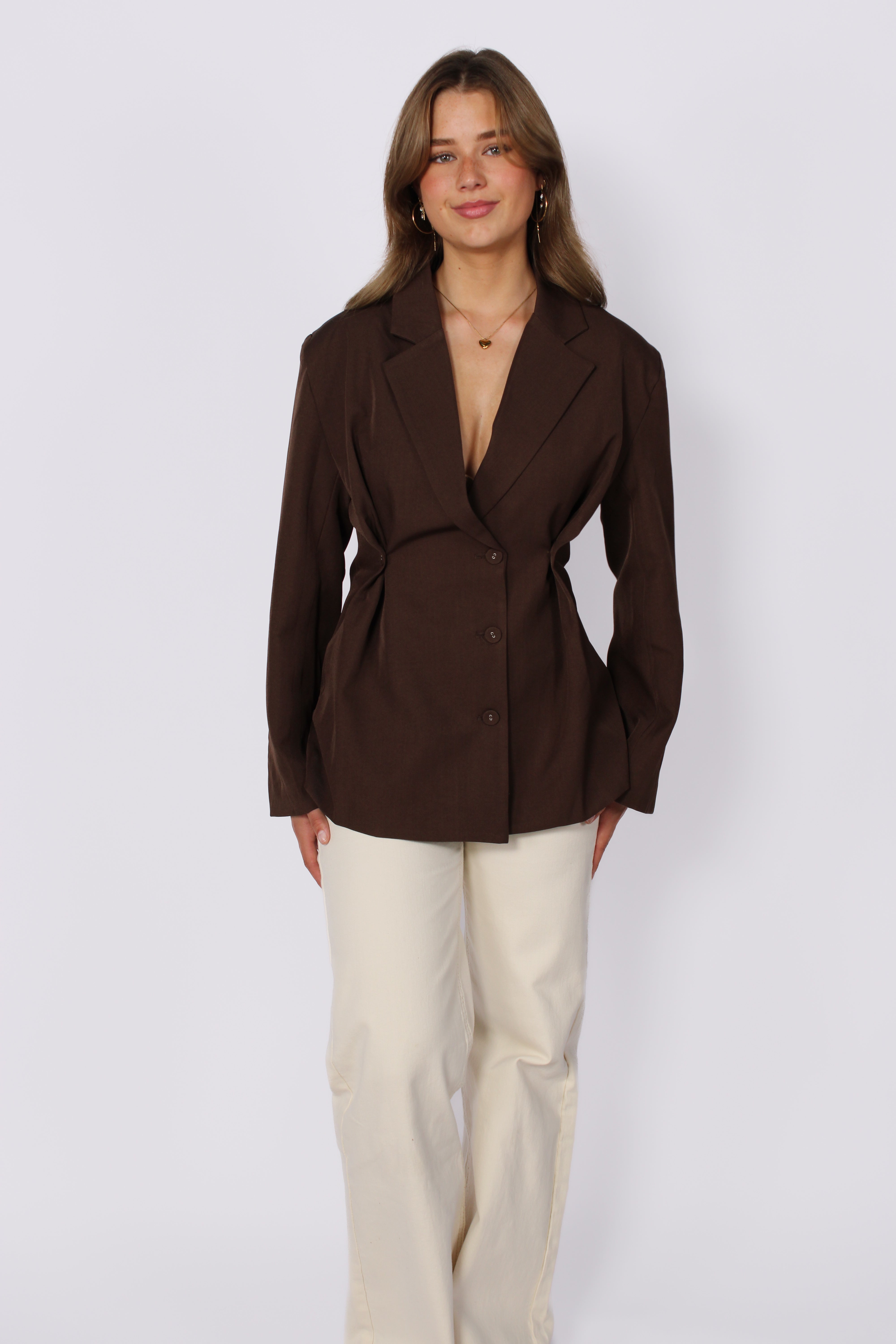 TAILORED BLAZER - BROWN