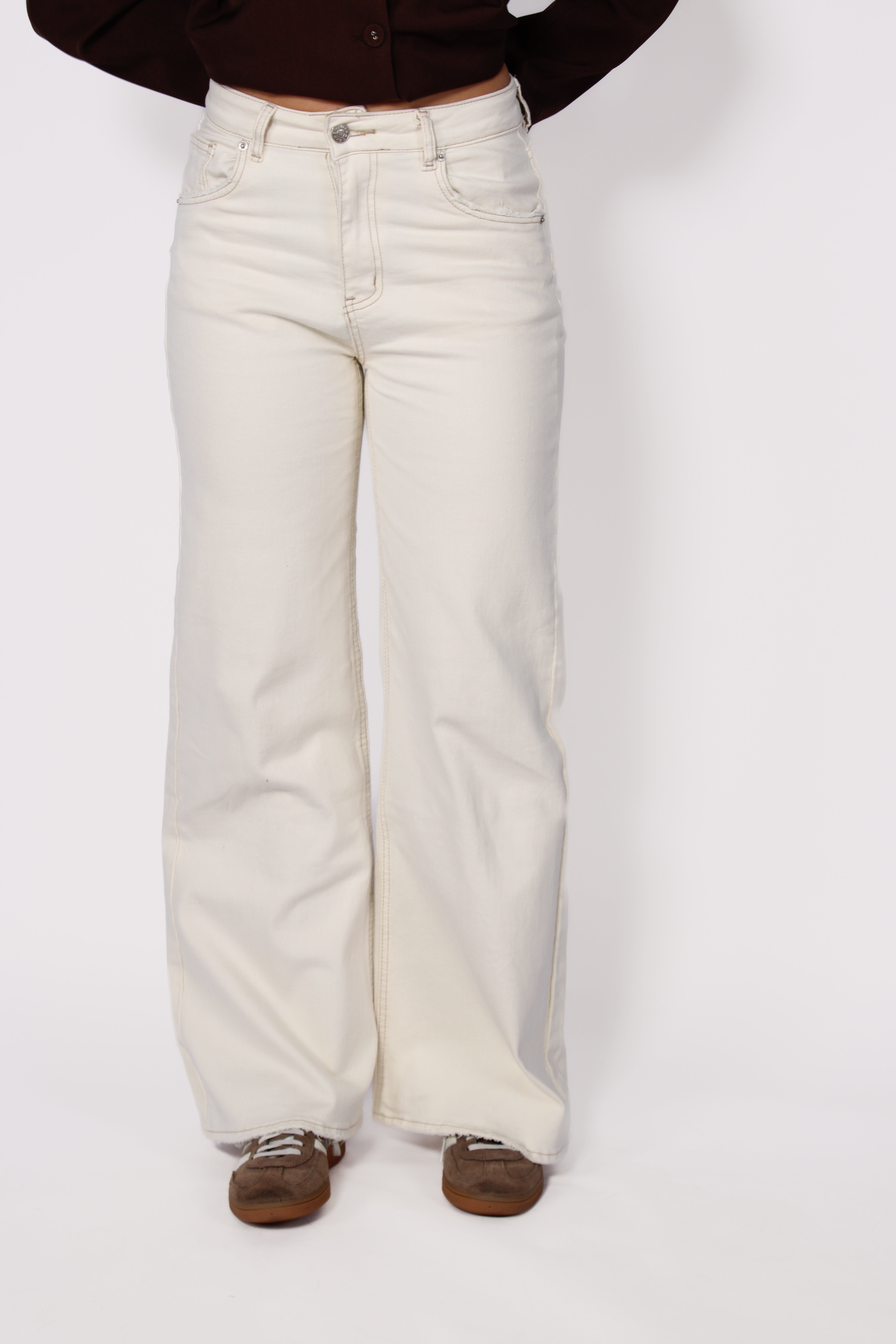 WIDE LEG JEANS 741-6 - ECRU