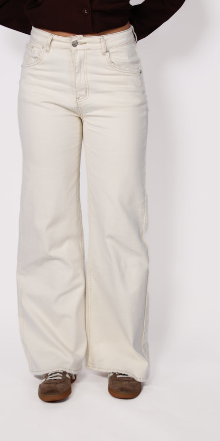 Wide Leg Jeans 741-6 - ECRU