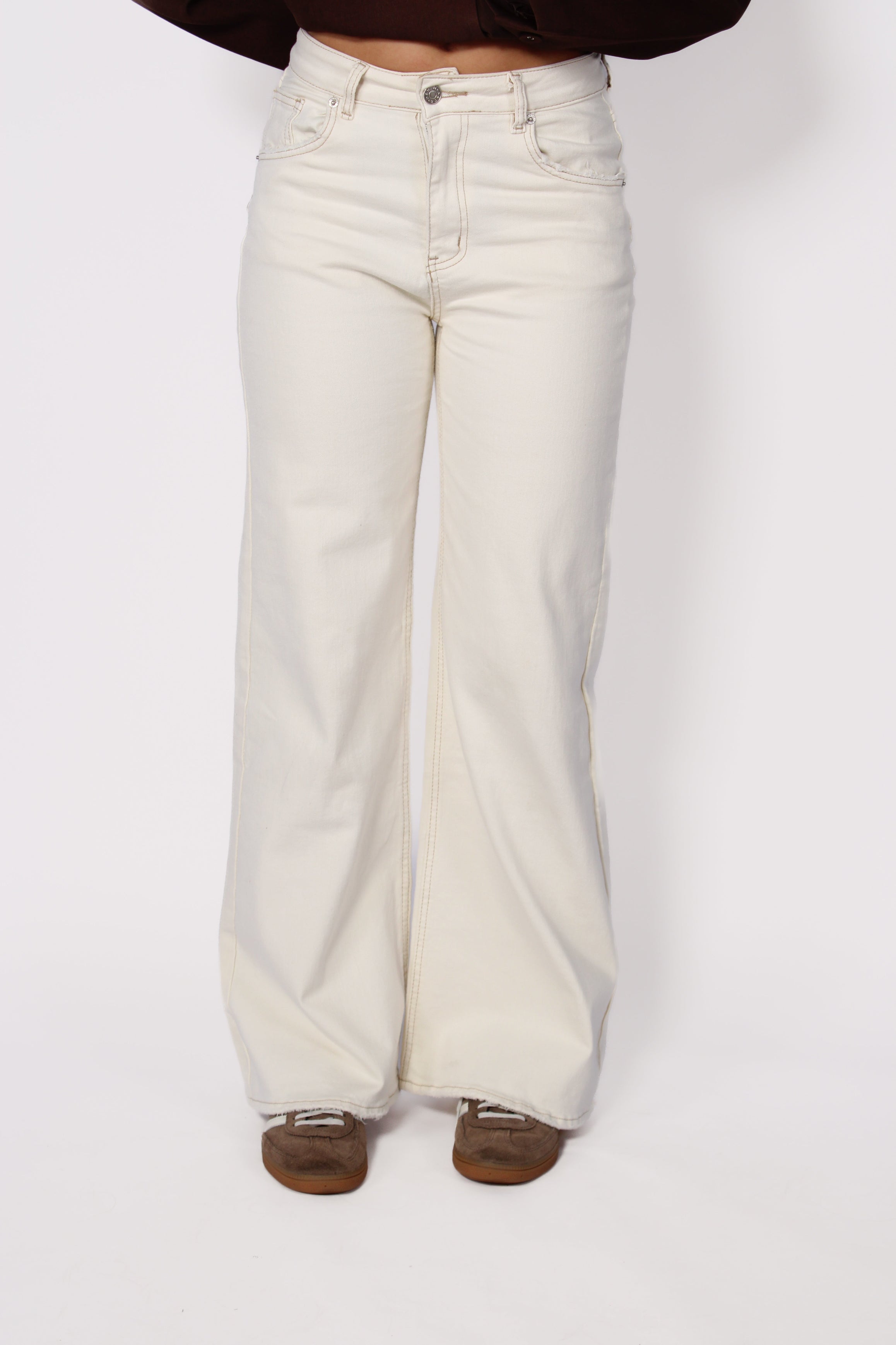 WIDE LEG JEANS 741-6 - ECRU