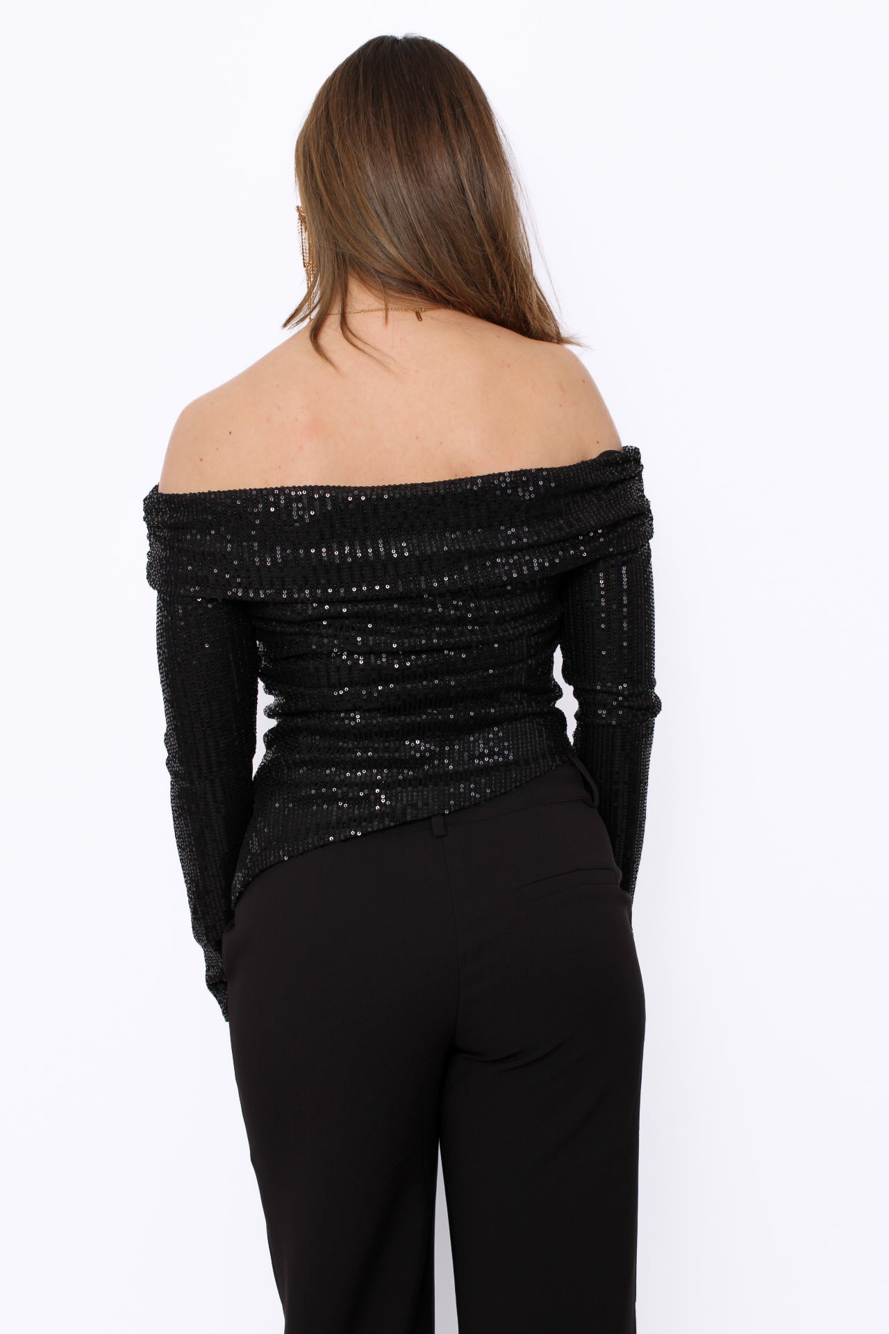STARLIT OFF SHOULDER TOP - BLACK