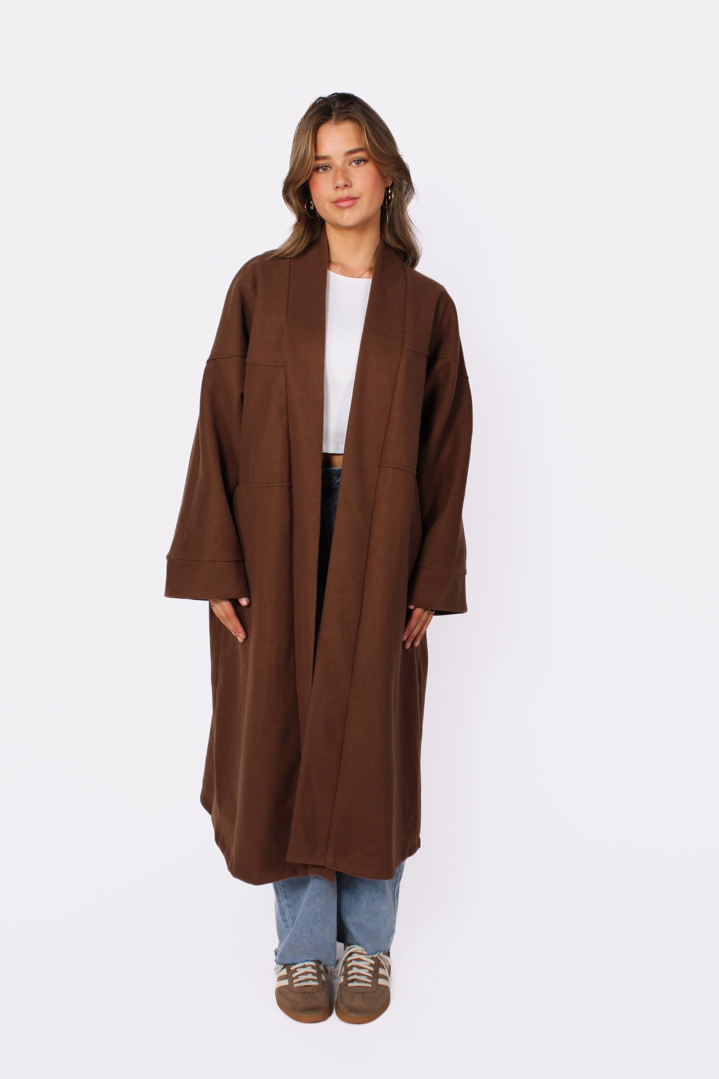 NYLA KIMONO - BROWN