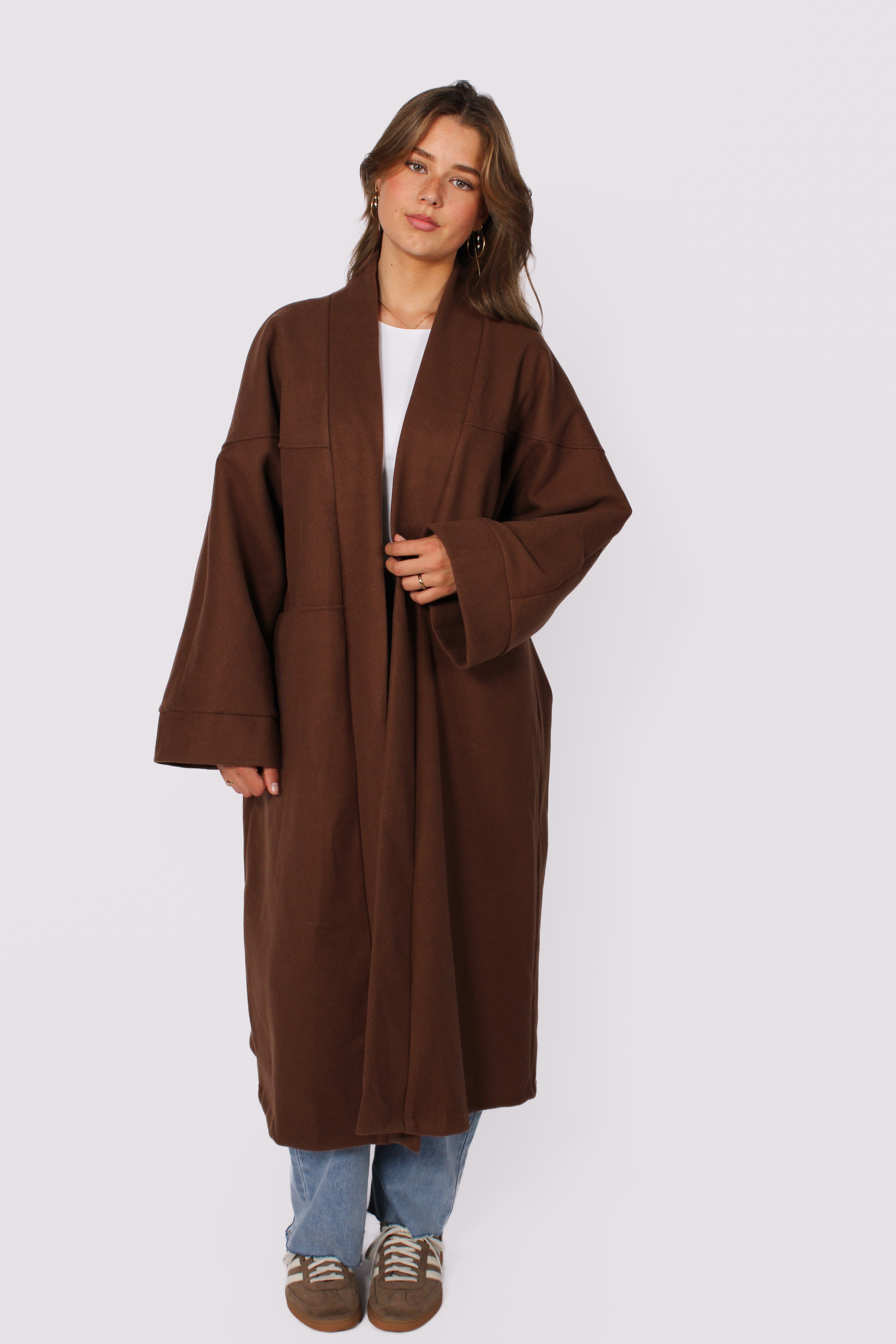NYLA KIMONO - BROWN