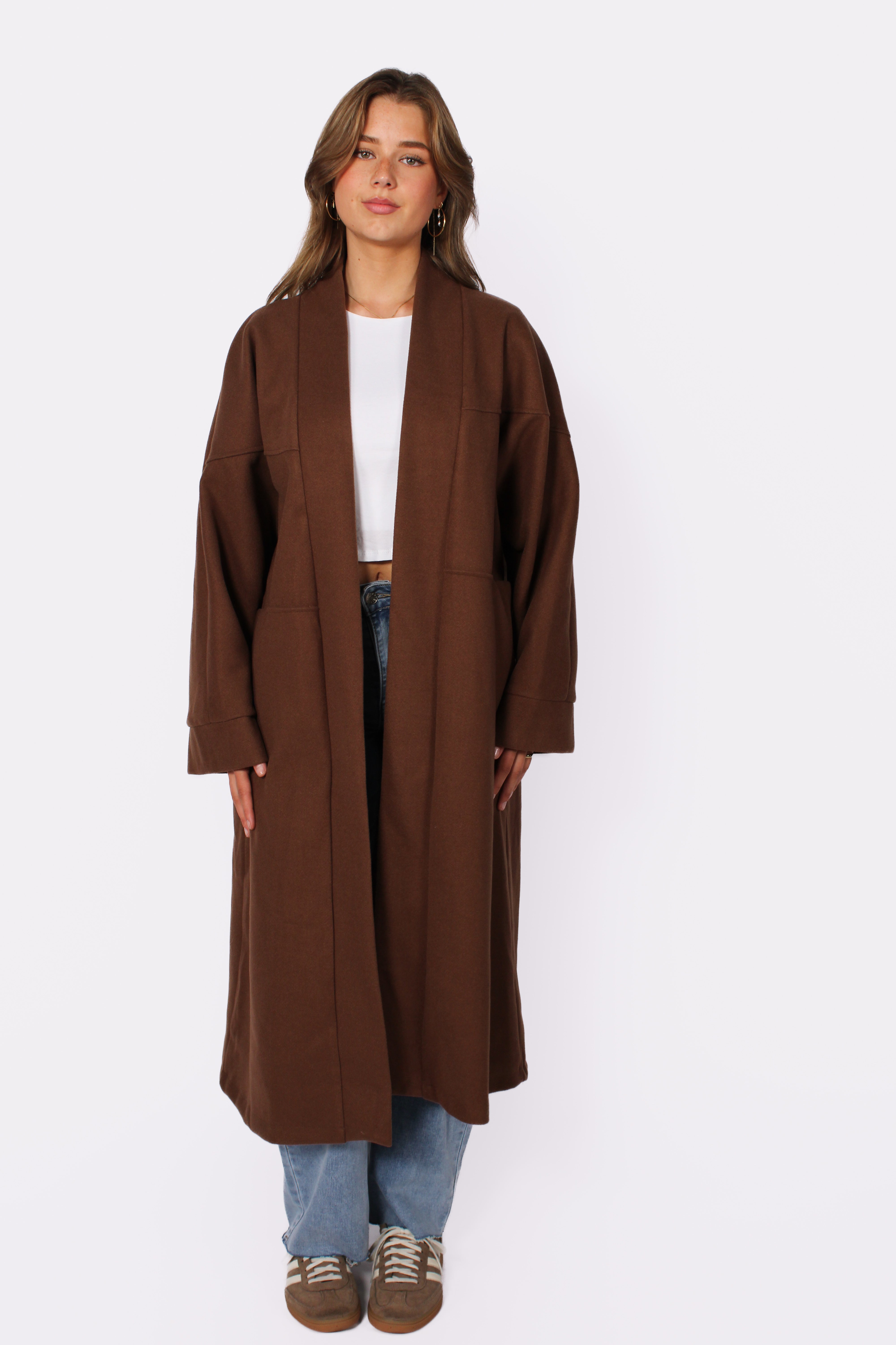 NYLA KIMONO - BROWN