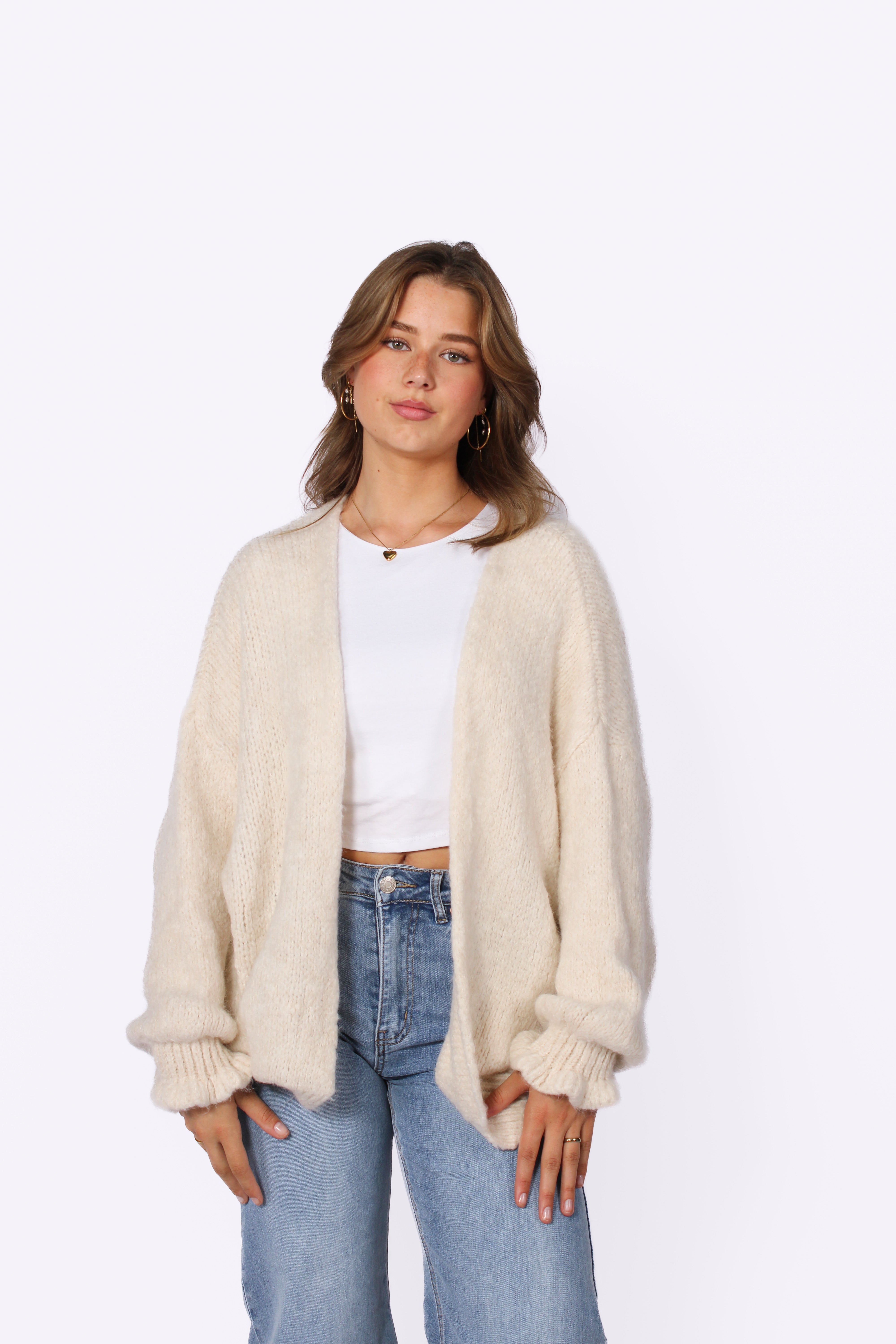KEEP ME WARM CARDIGAN - ECRU