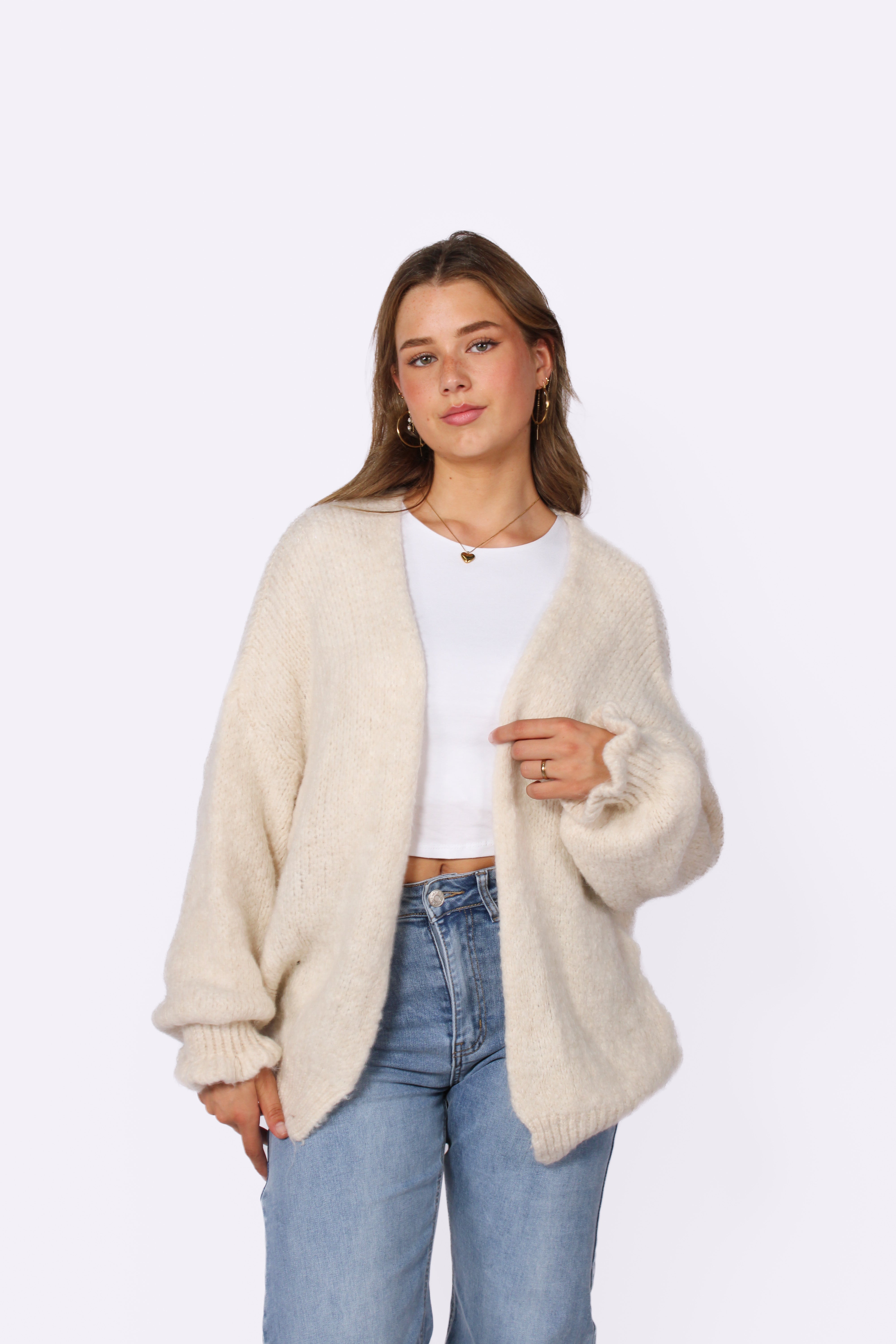 KEEP ME WARM CARDIGAN - ECRU