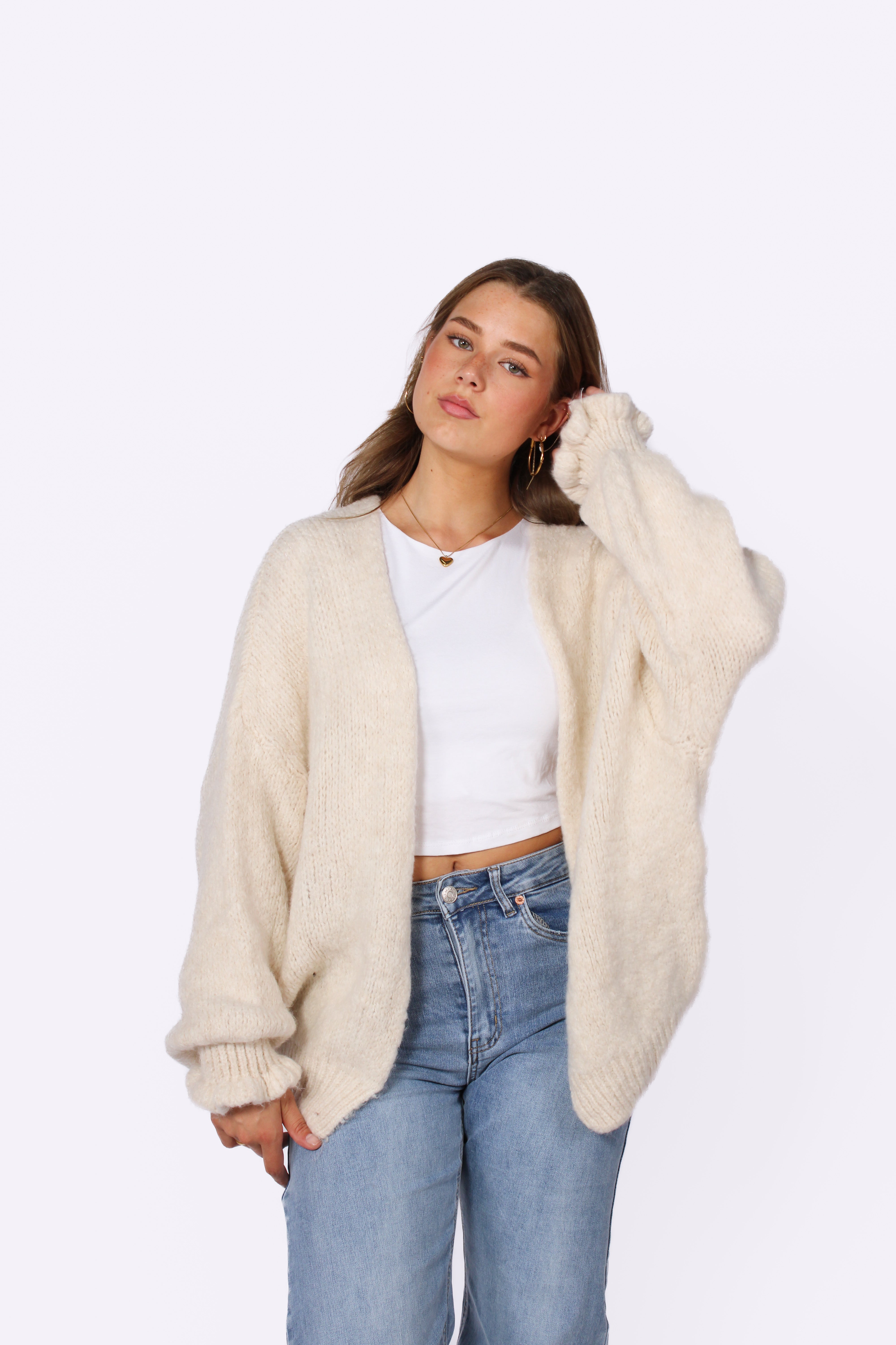 KEEP ME WARM CARDIGAN - ECRU