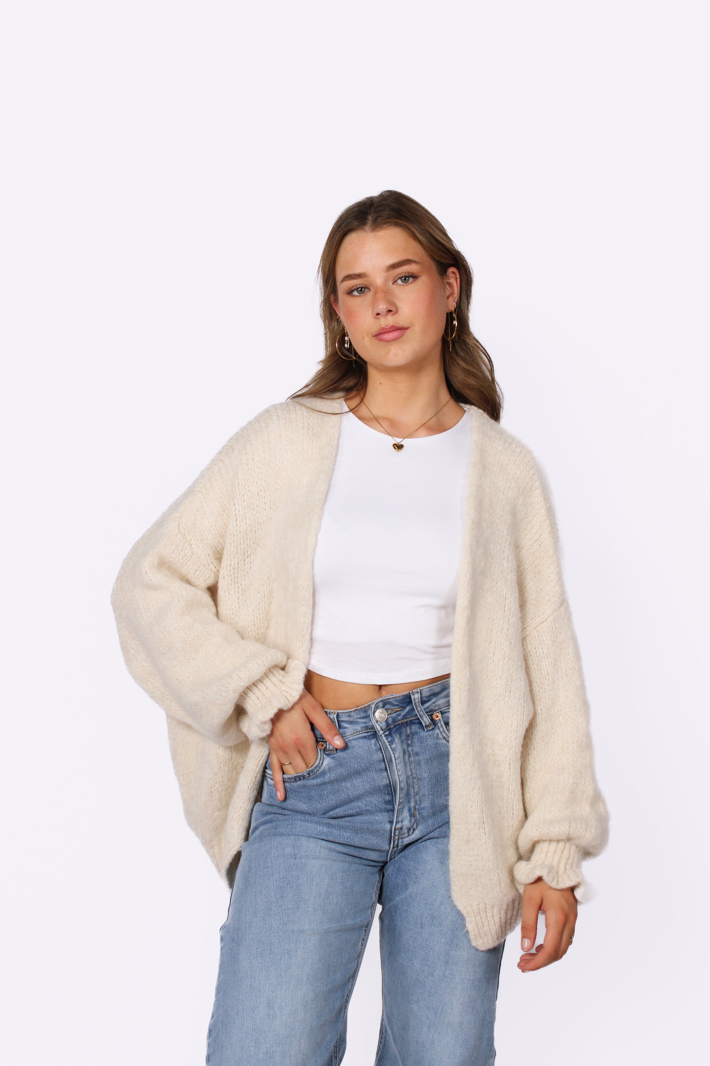 KEEP ME WARM CARDIGAN - ECRU
