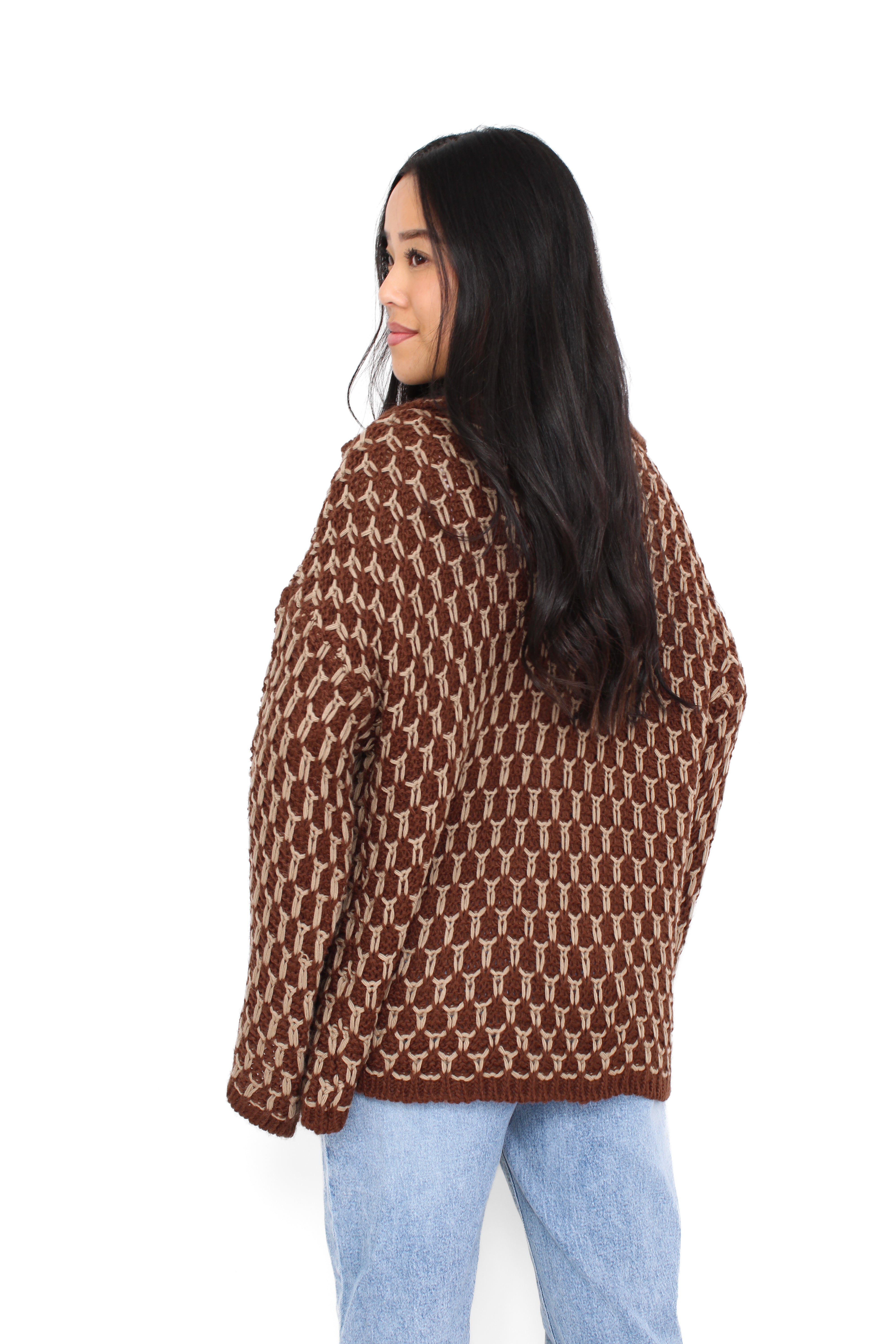 KNITTED CARDIGAN - CAMEL