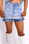 SECOND CHANCE SKORT 635 - LIGHT DENIM