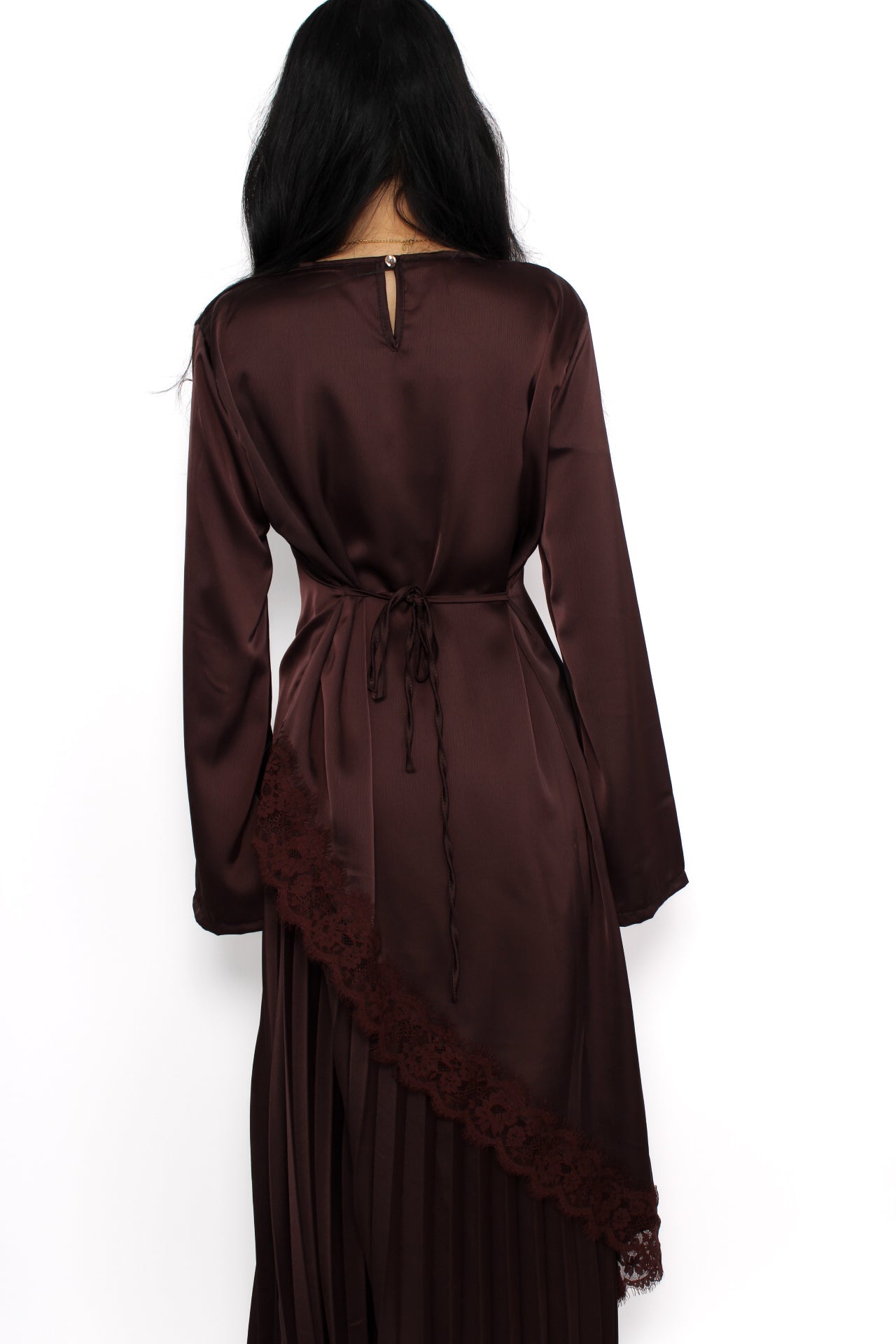 AYA LACE TOP LONG - BROWN