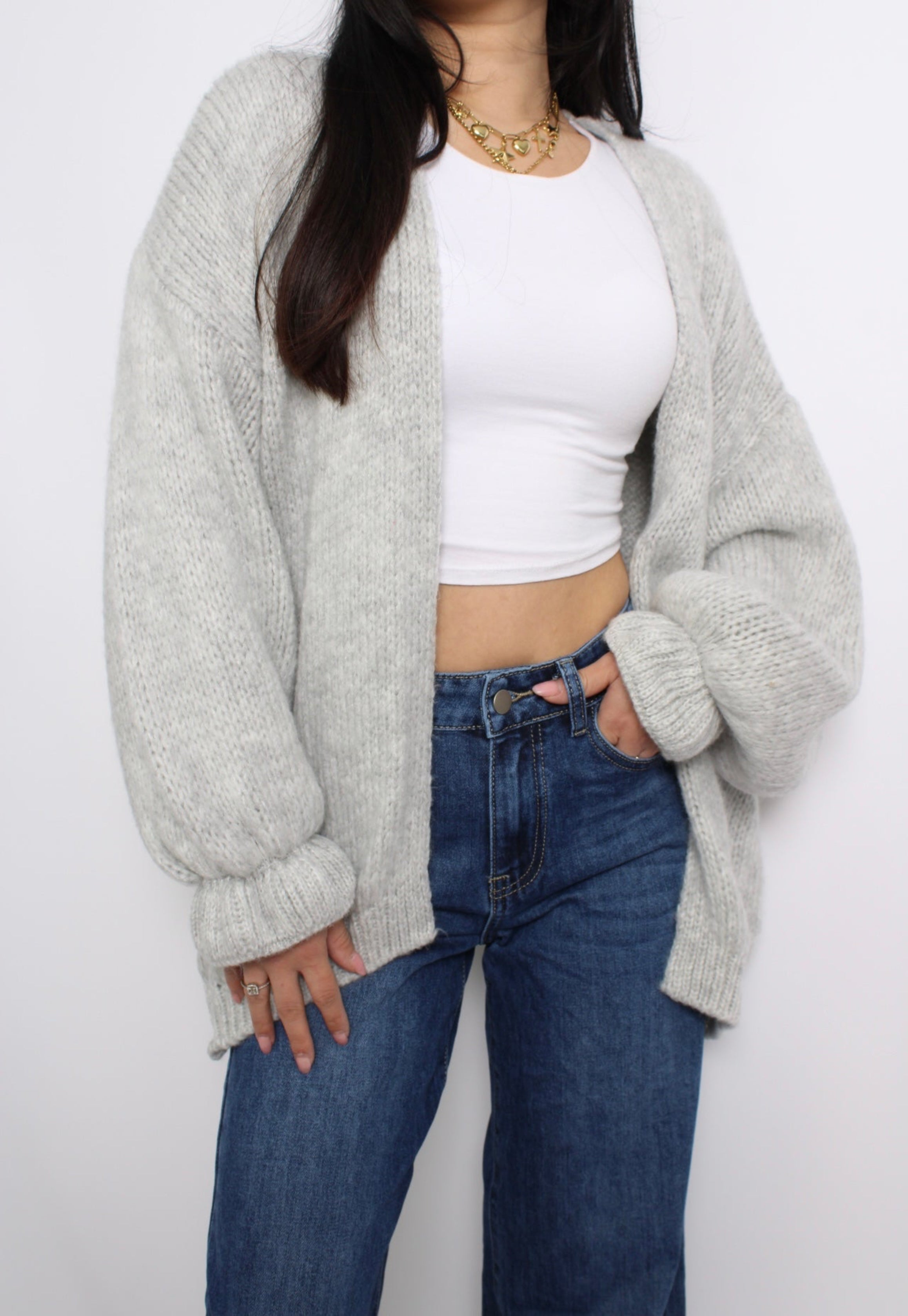 HUG ME SOFTLY VEST - LIGHT GREY