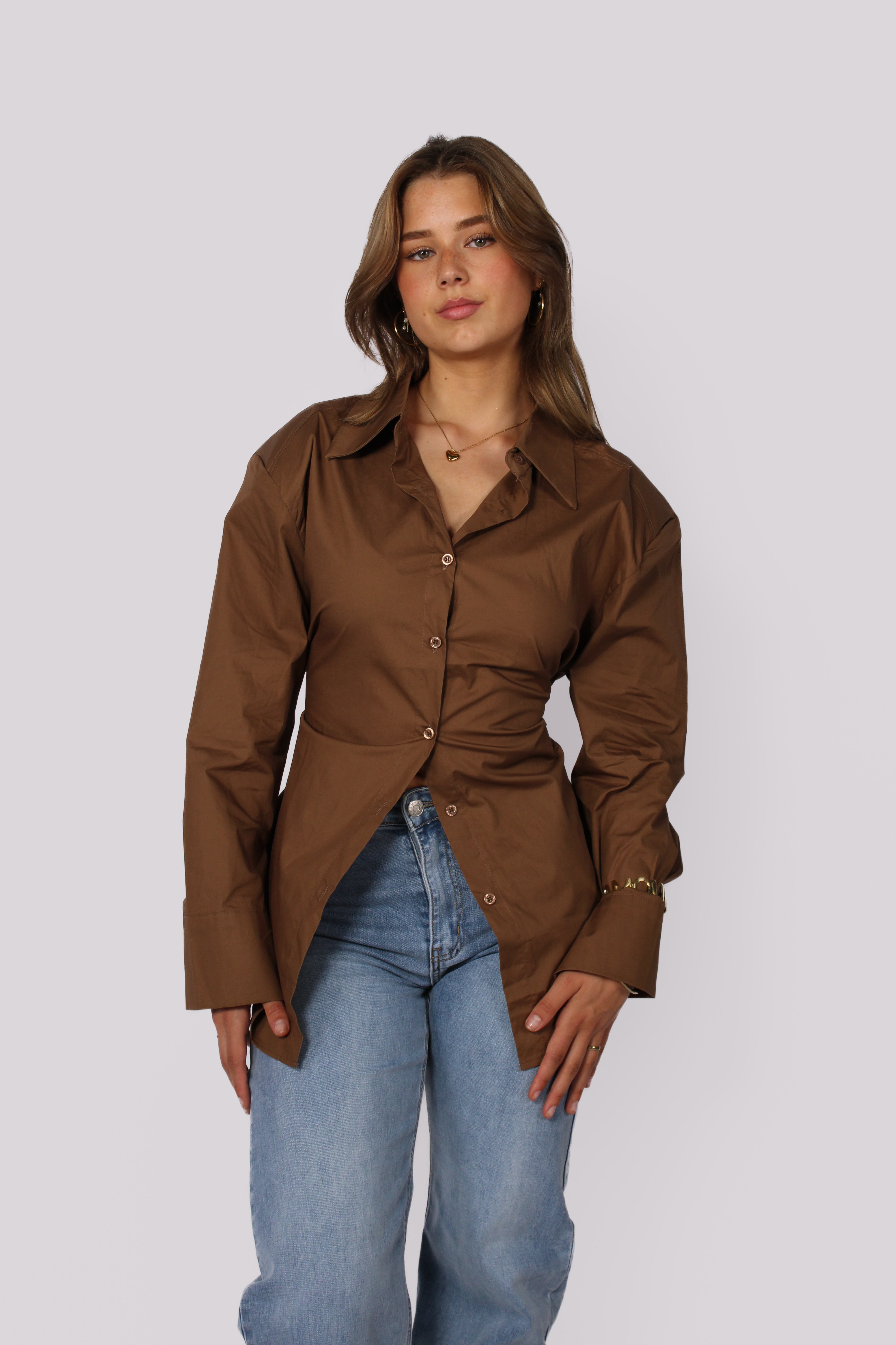 GEORGIA BLOUSE - BROWN