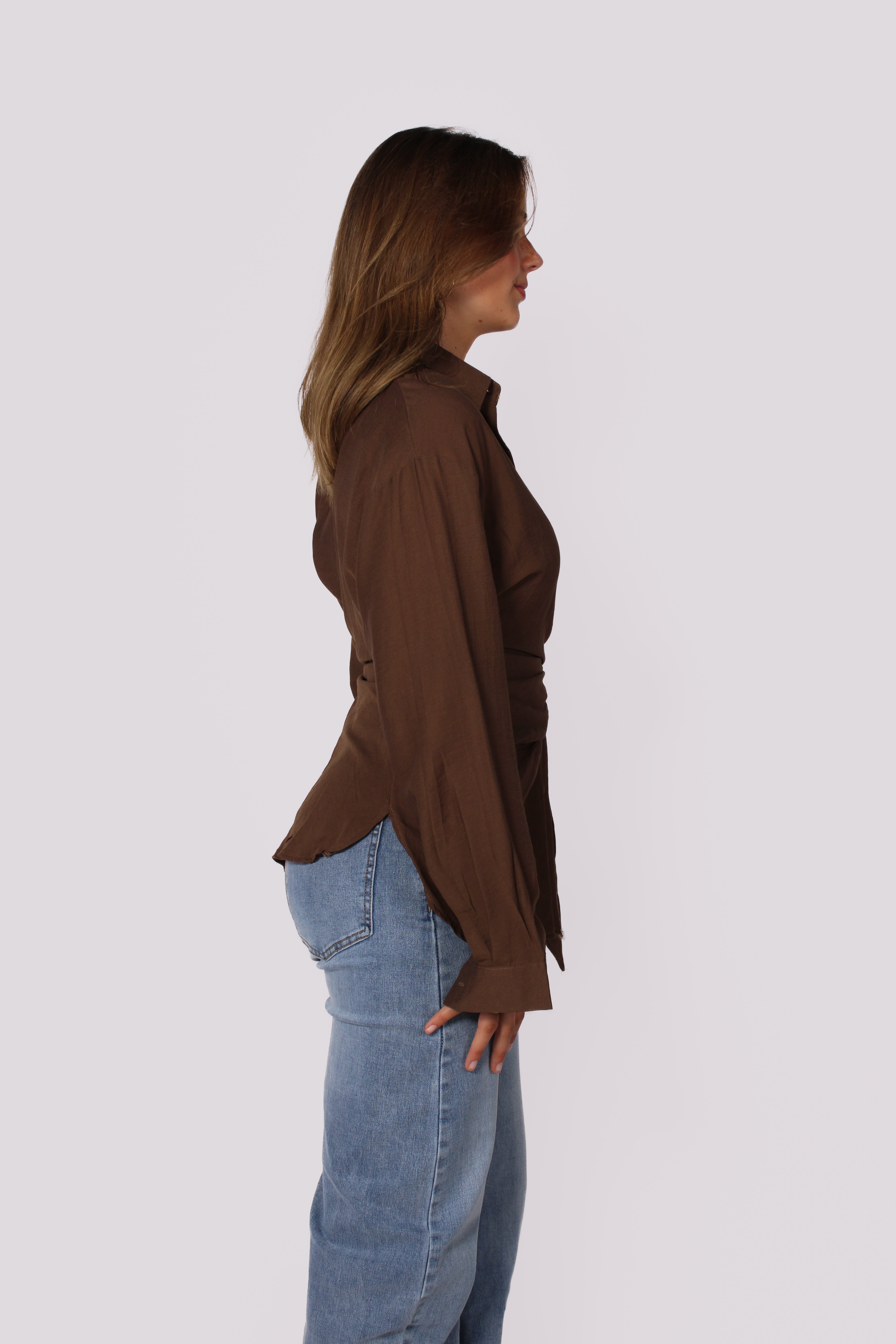 ARIA BLOUSE - BROWN