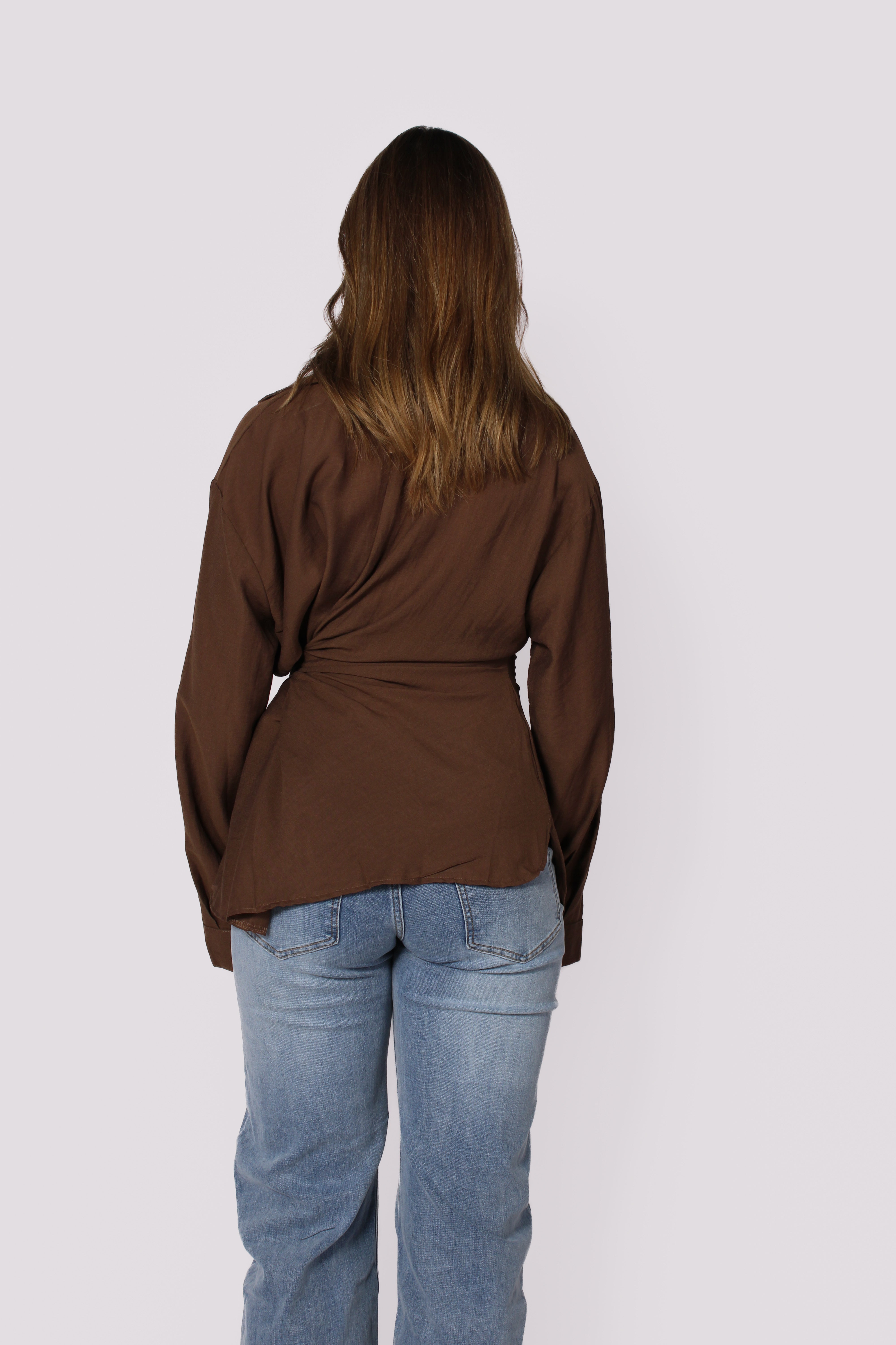 ARIA BLOUSE - BROWN