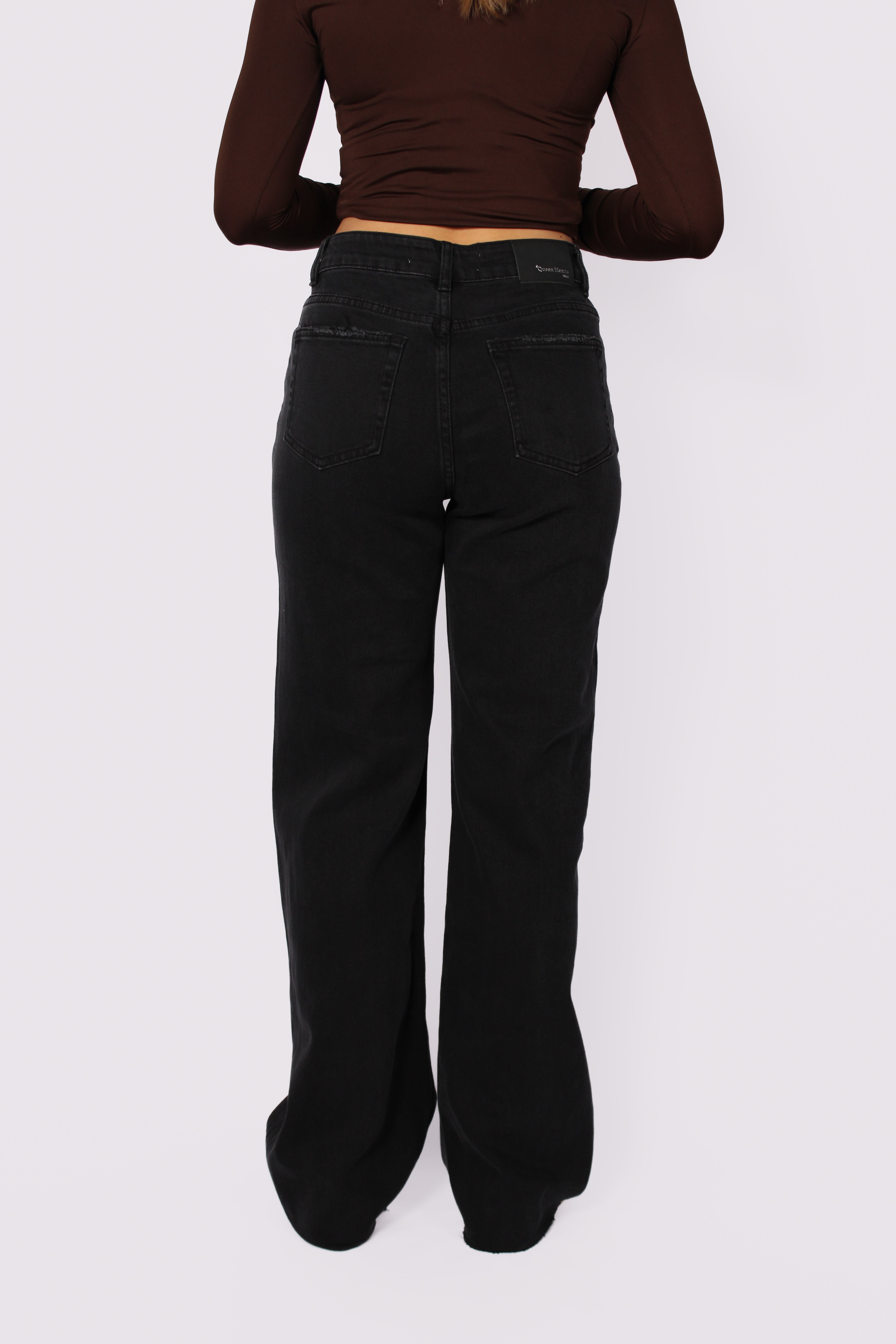 ''TALL'' WIDE LEG JEANS 3636-7 - BLACK