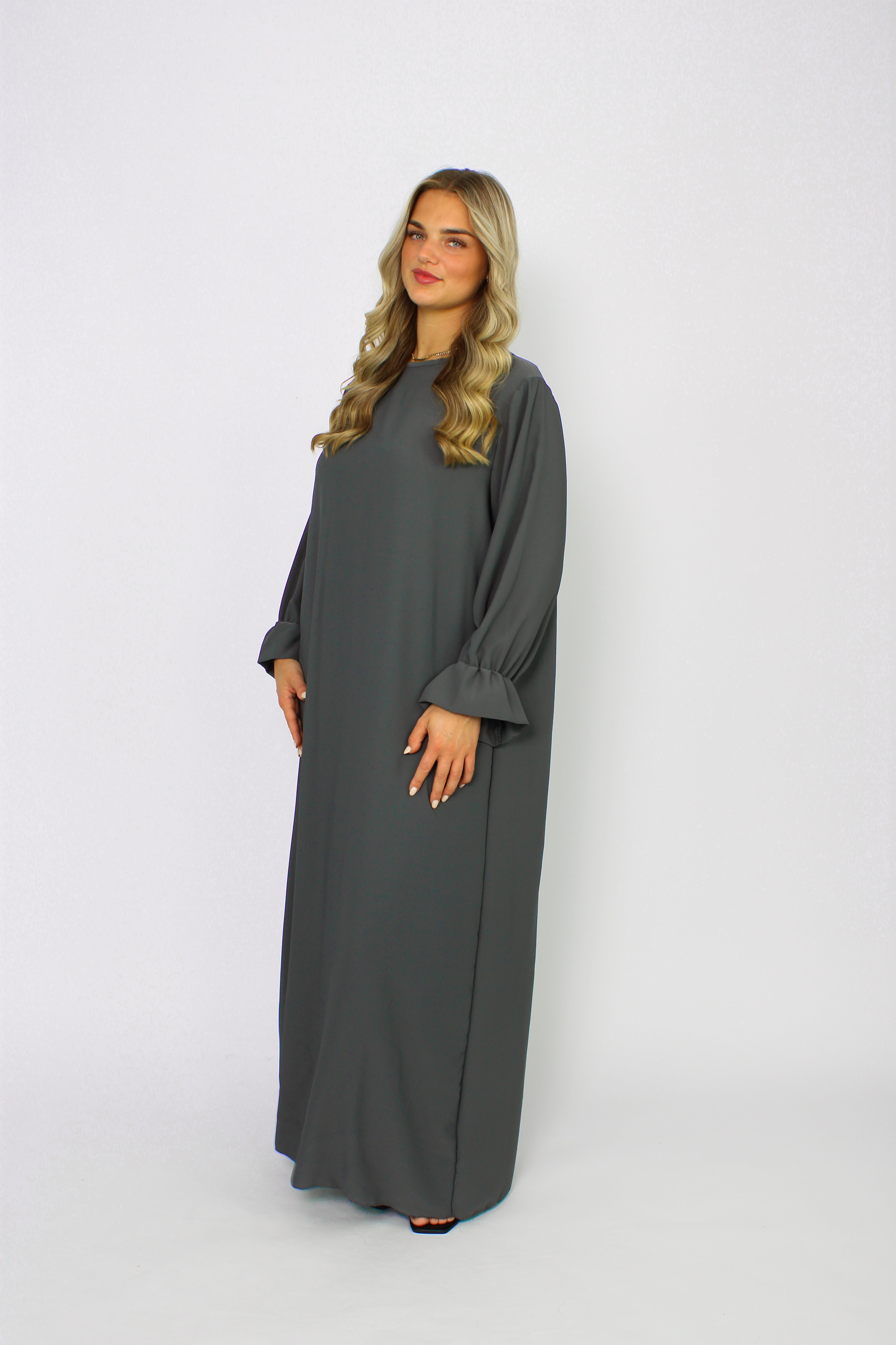 BEYZA SILKY DRESS - GREY