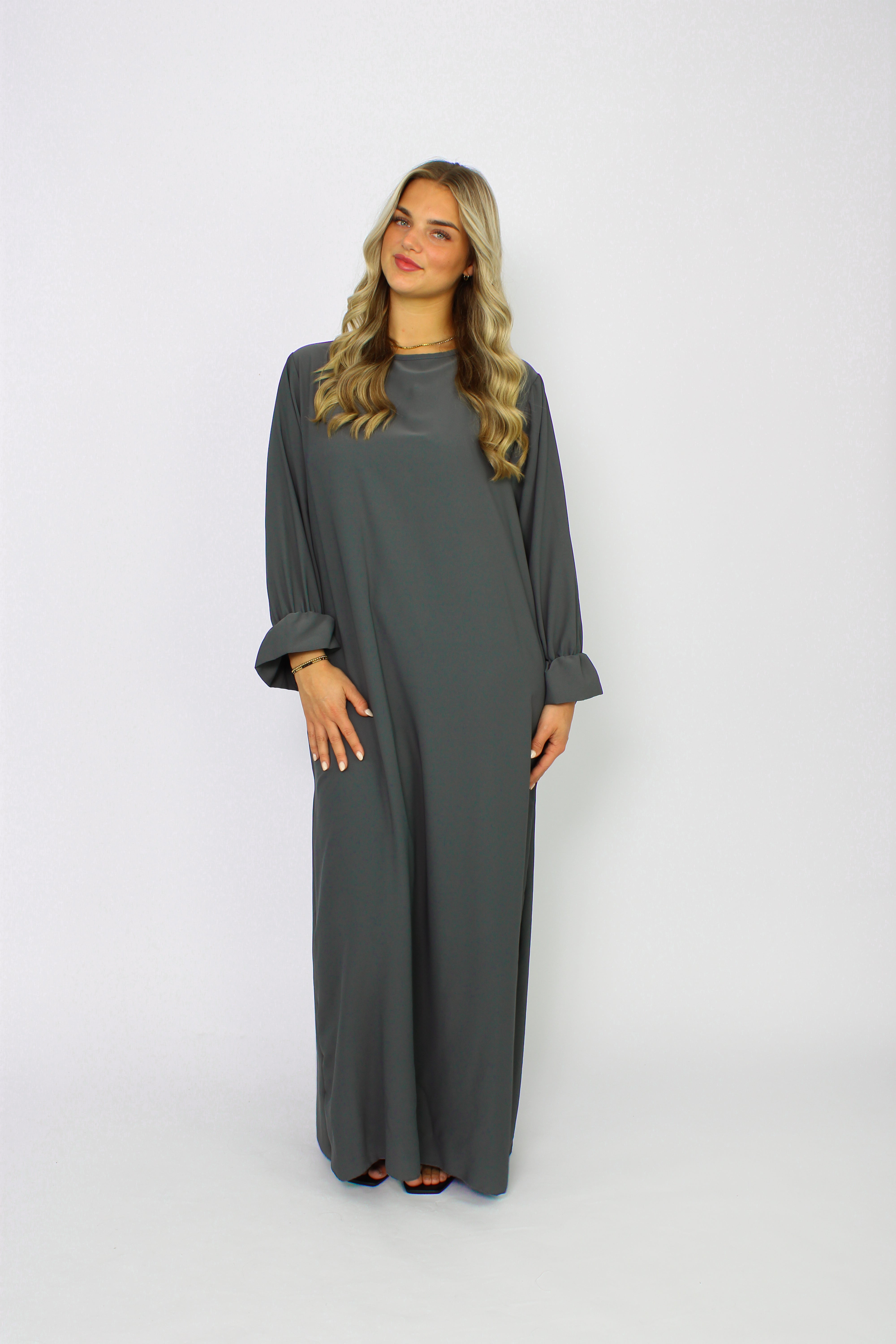 BEYZA SILKY DRESS - GREY