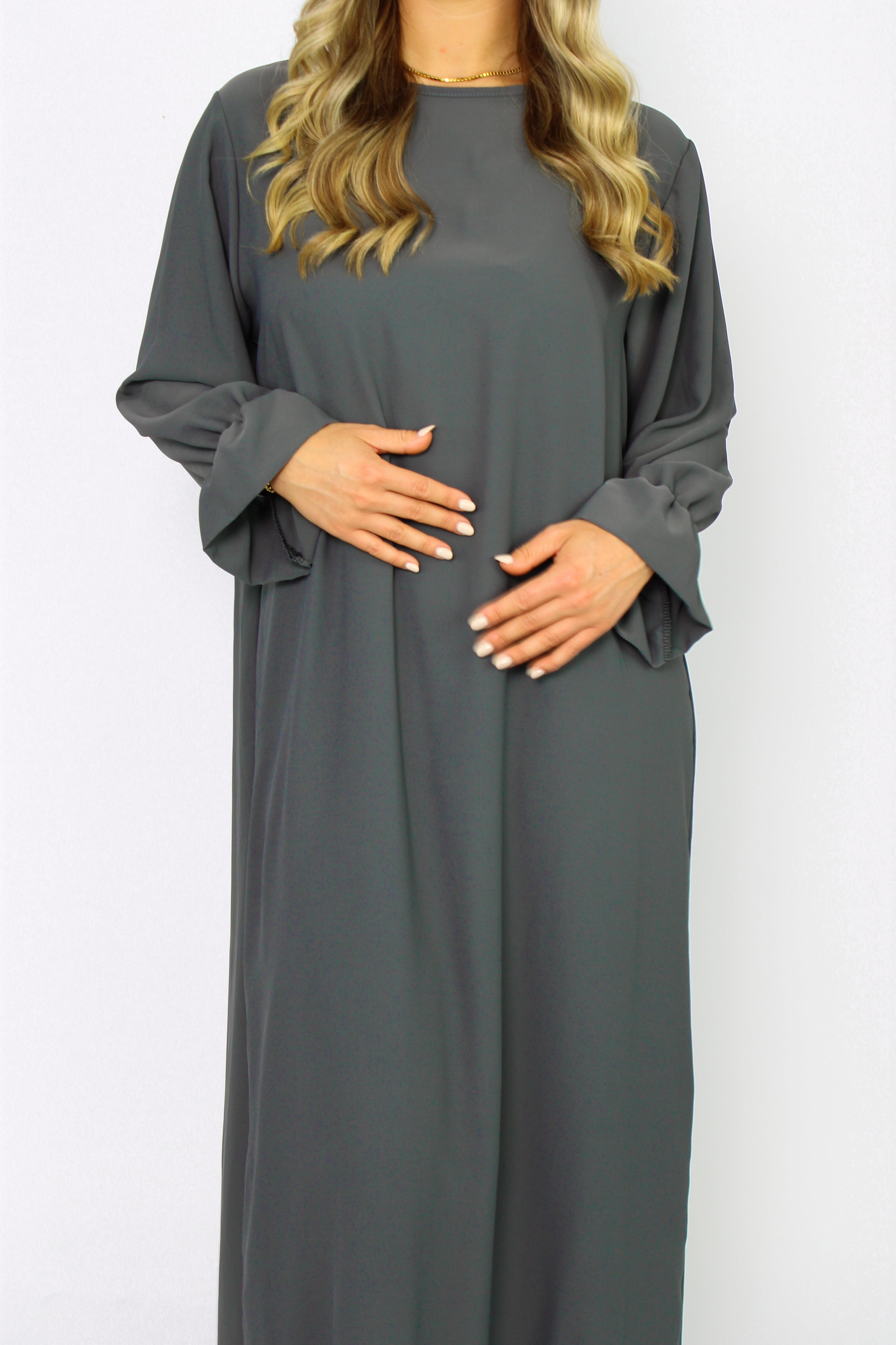 BEYZA SILKY DRESS - GREY