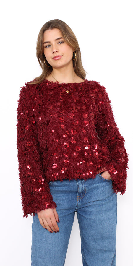 GLOW HOUR TOP - BORDEAUX