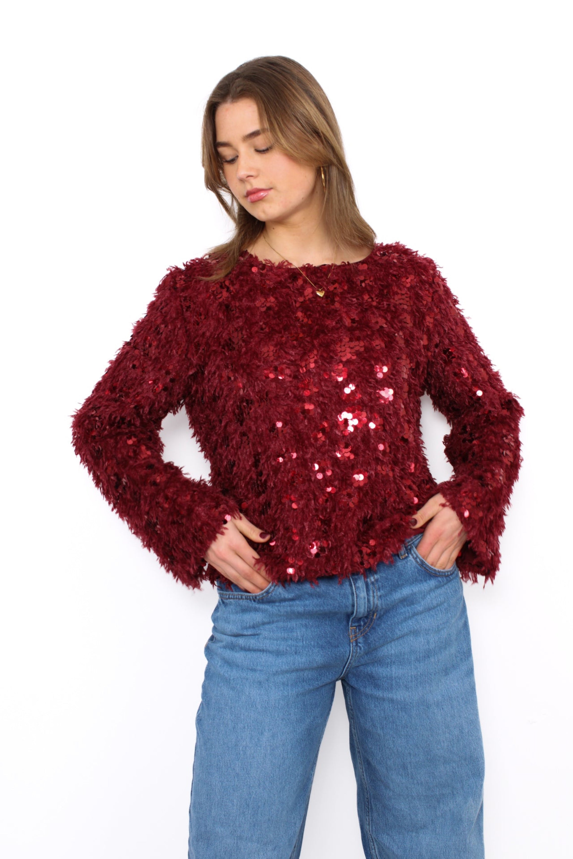 GLOW HOUR TOP - BORDEAUX